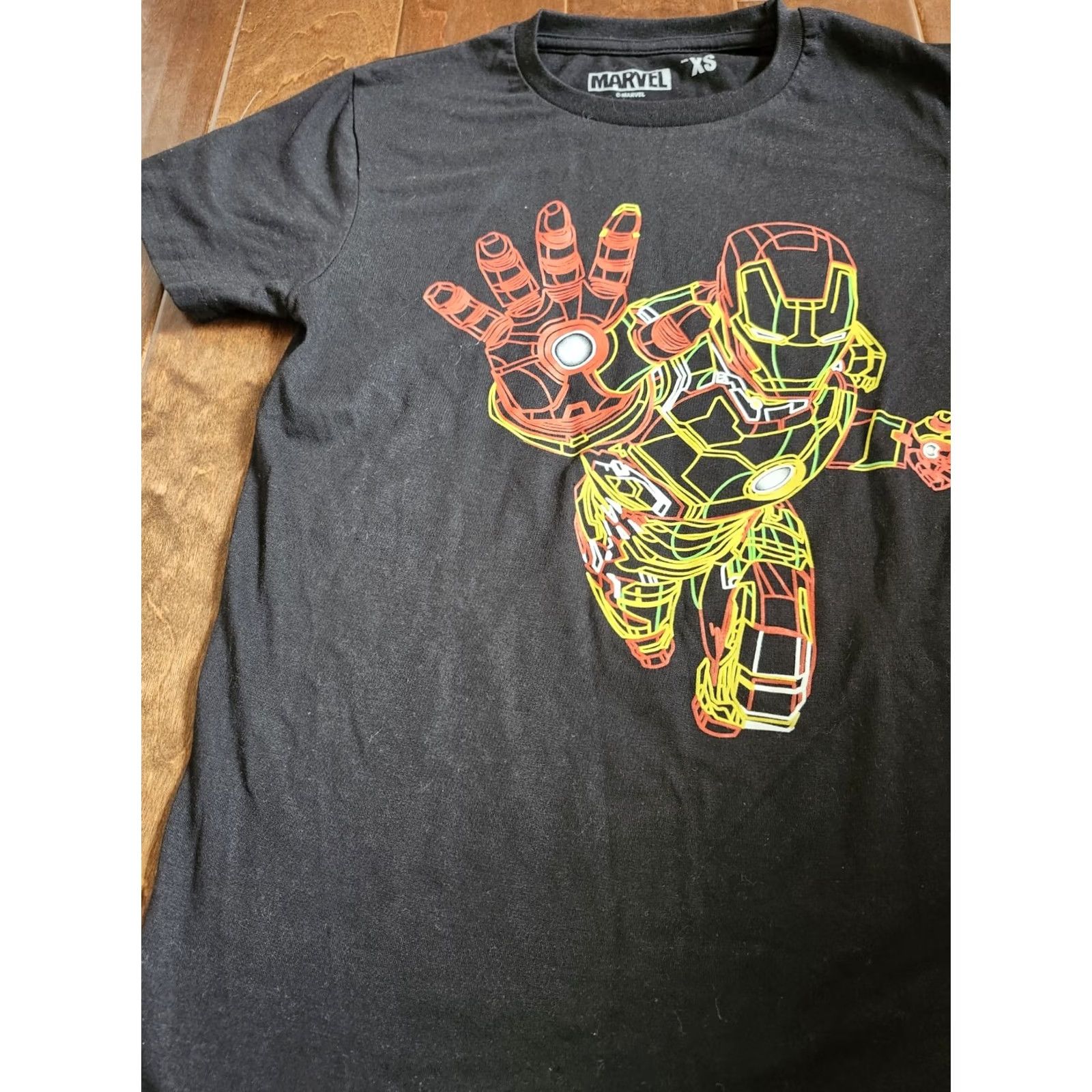 Vintage Marvel Iron Man Graphic Tee T-shirt - Neon Neon Man Crew Neck Short Sleeve Black XS Men's Shirt Graphic Print 90s? Size US XS / EU 42 / 0 - 6 Thumbnail