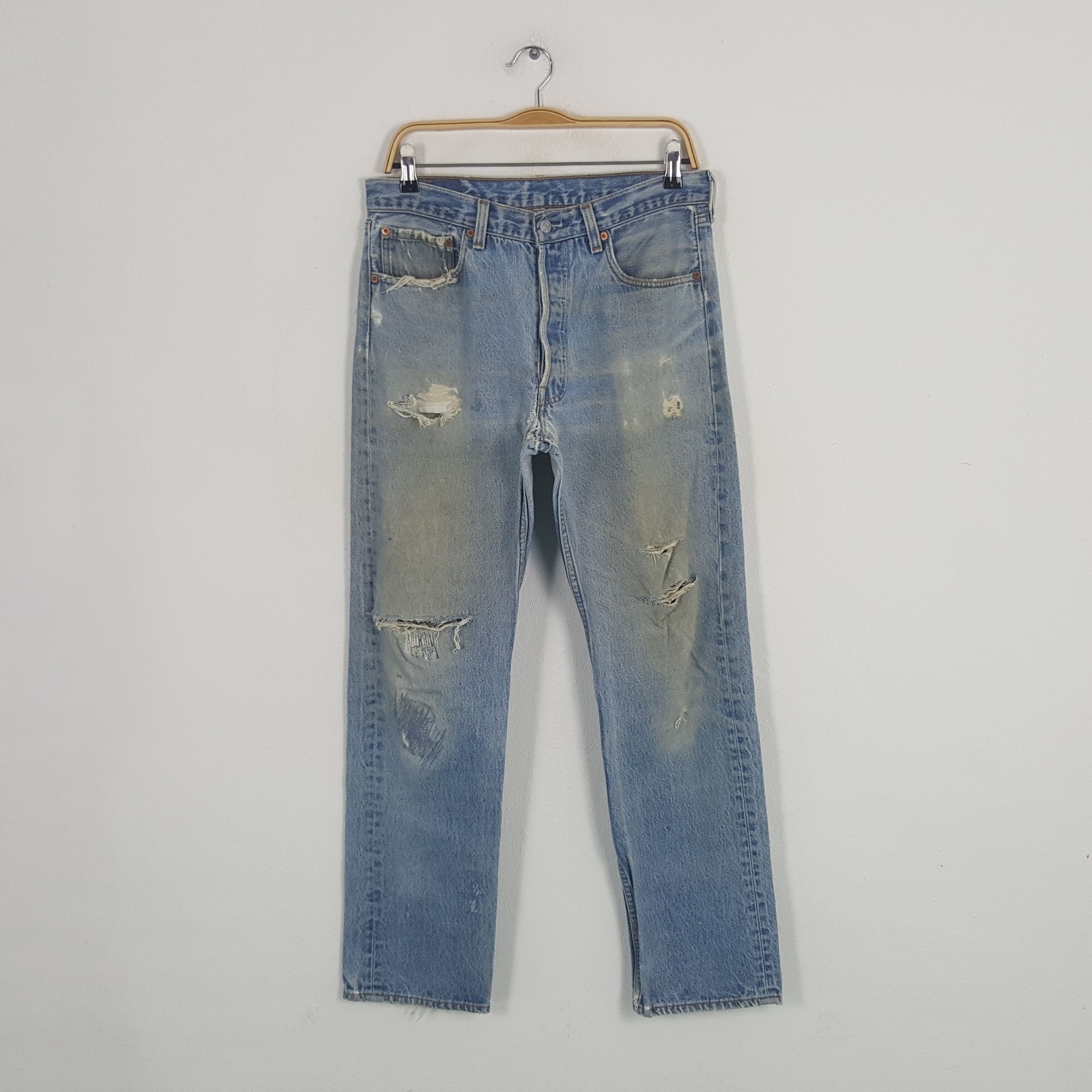 Levi's × Vintage Vintage Levi's 501 American Grunge Denim Jeans Size US 31 - 1 Thumbnail