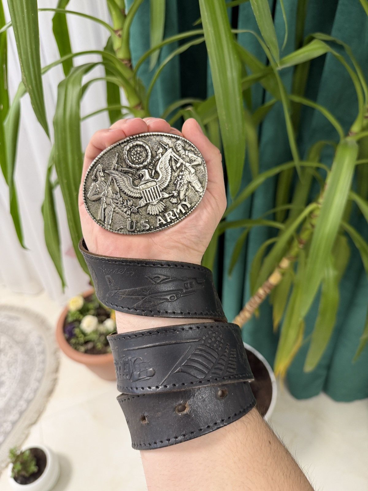 Japanese Brand 00’s NUMBER NINE STYLE LEATHER RARE Y2K BELT VINTAGE Size ONE SIZE - 1 Thumbnail