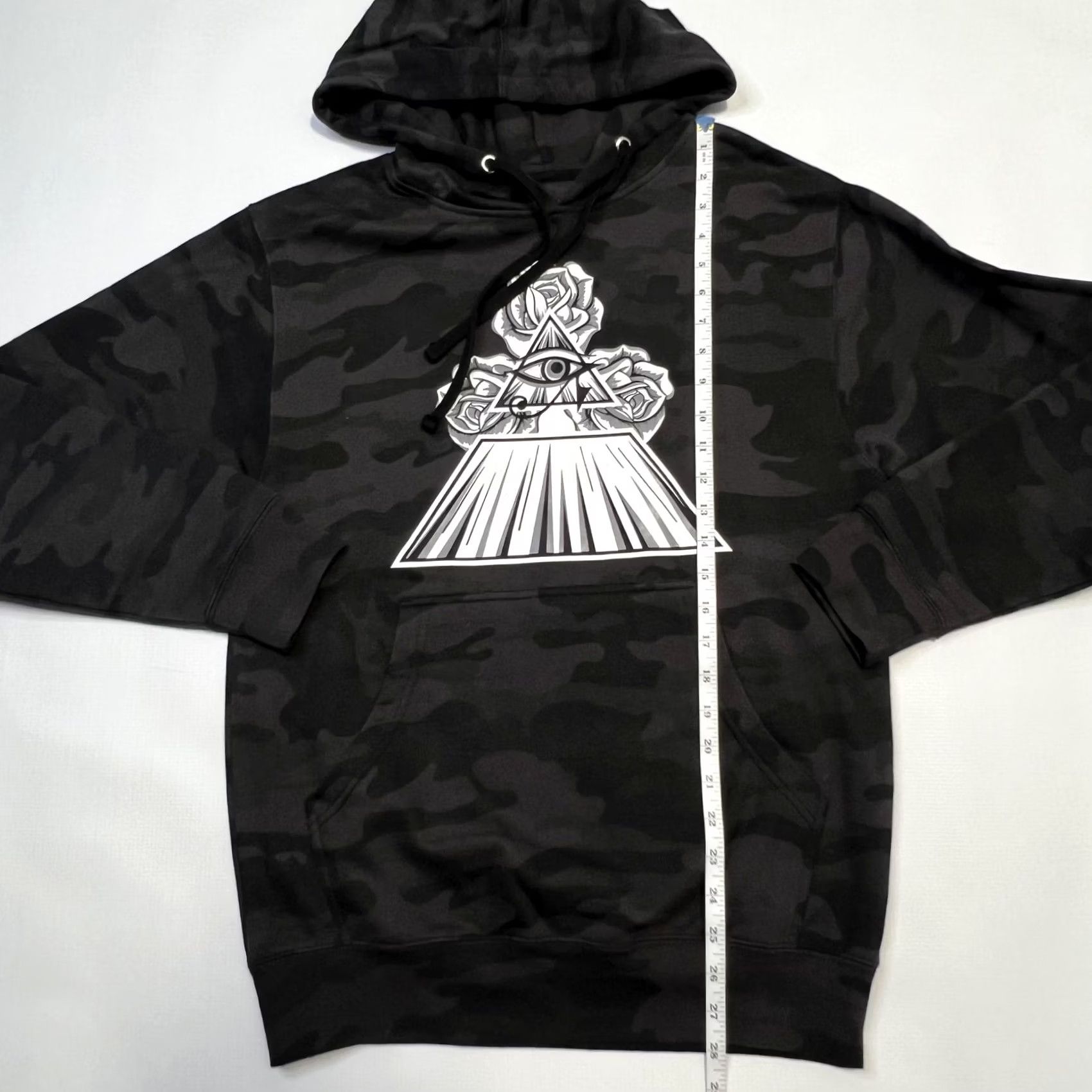 YoungLA YoungLA Hoodie Mens S Black Camouflage Pullover Illuminati Eye Roses Graphic Streetwear Size US S / EU 44-46 / 1 - 4 Thumbnail