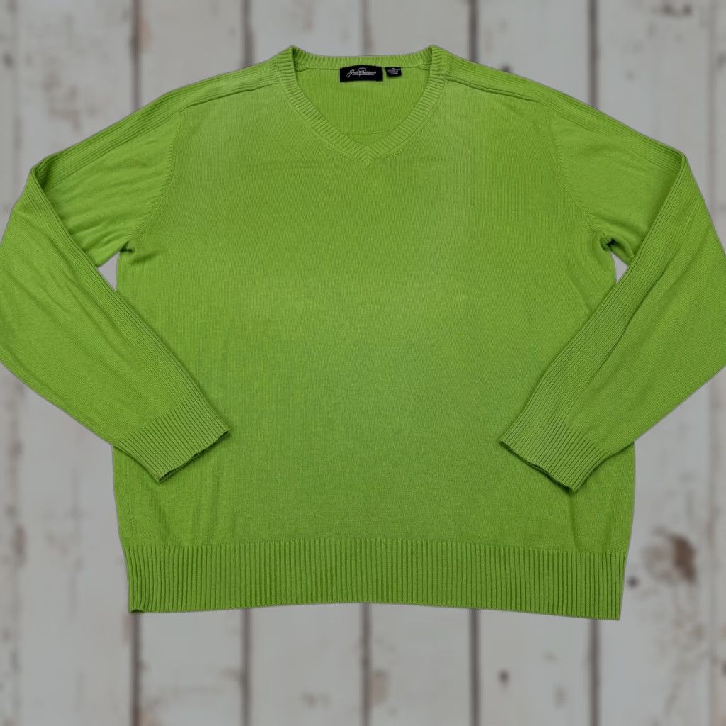 Vintage VINTAGE Jack Nicklaus Sweater Mens Medium Green Cotton V-Neck Pullover Knit Size US M / EU 48-50 / 2 - 1 Thumbnail