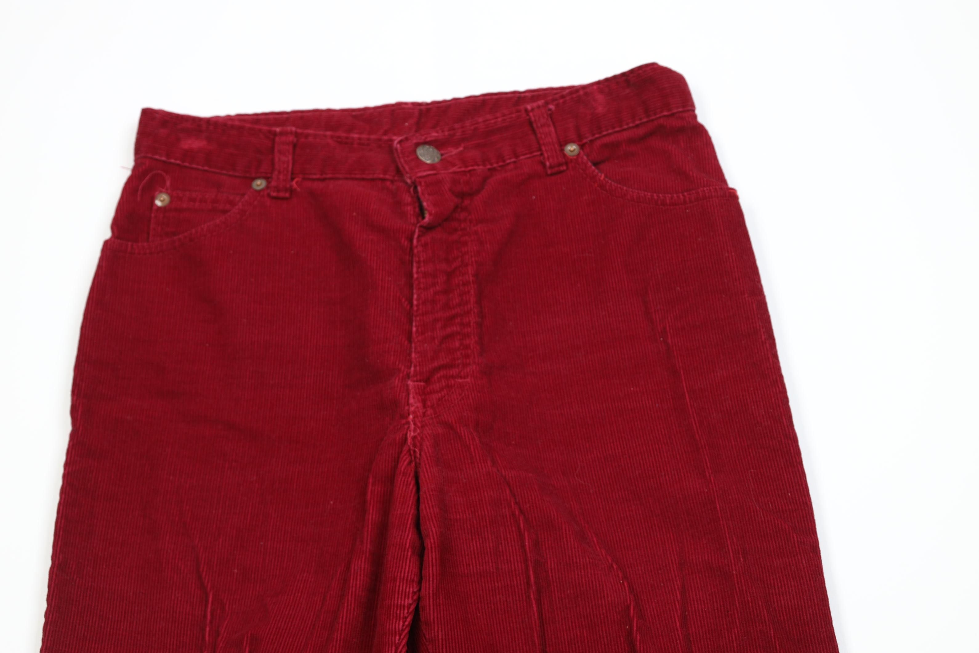 Vintage Vintage 70s 80s Streetwear Corduroy Chino Pants Red USA Size 34" / US 12 / IT 48 - 2 Thumbnail