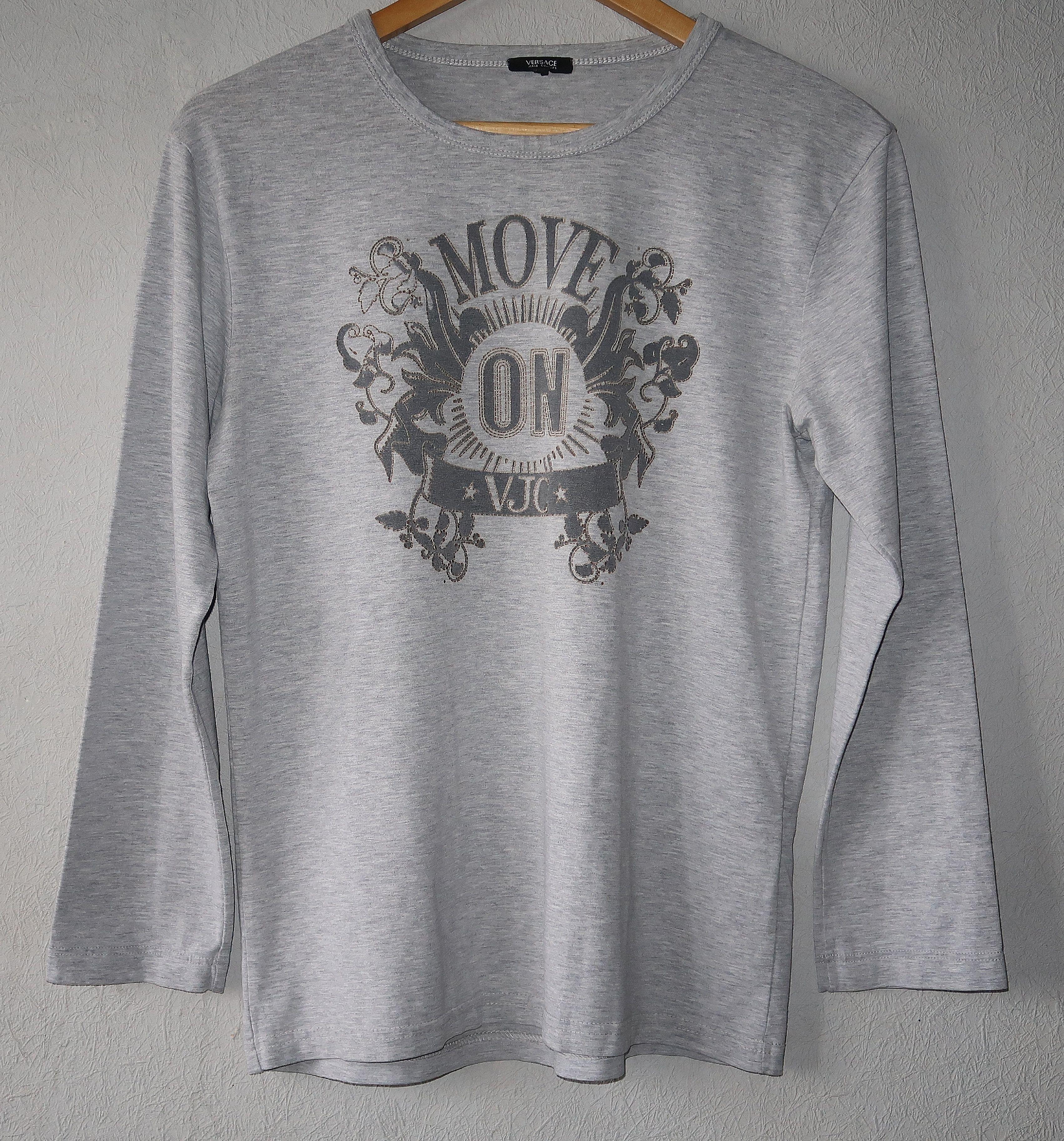 Versace Jeans Couture Grey Print Sweatshirt Y2K Size XL / US 12-14 / IT 48-50 - 1 Thumbnail
