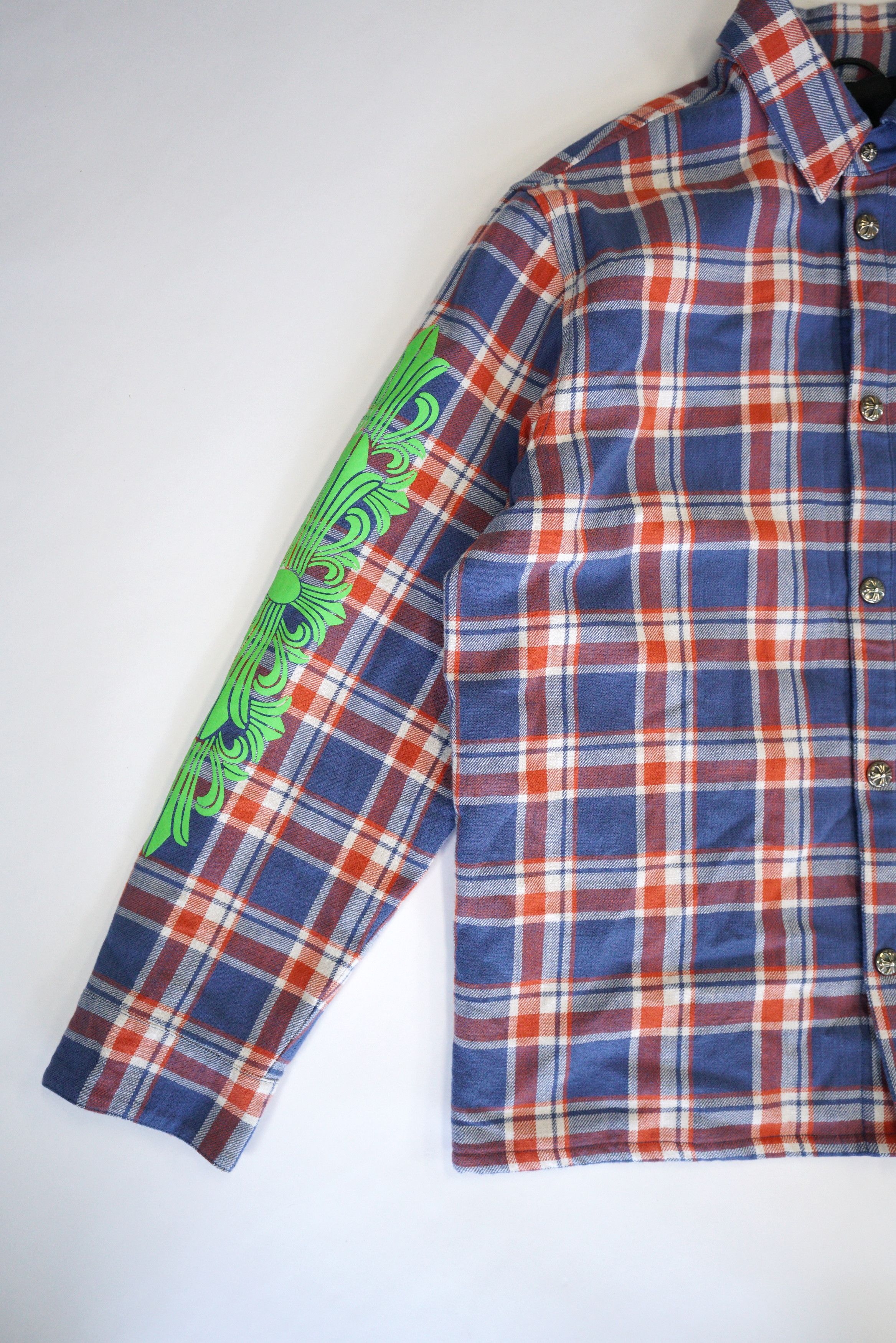 Chrome Hearts Chrome Hearts Blue & Red Plaid Cropped Cargo Flannel Shirt Size US XL / EU 56 / 4 - 3 Thumbnail