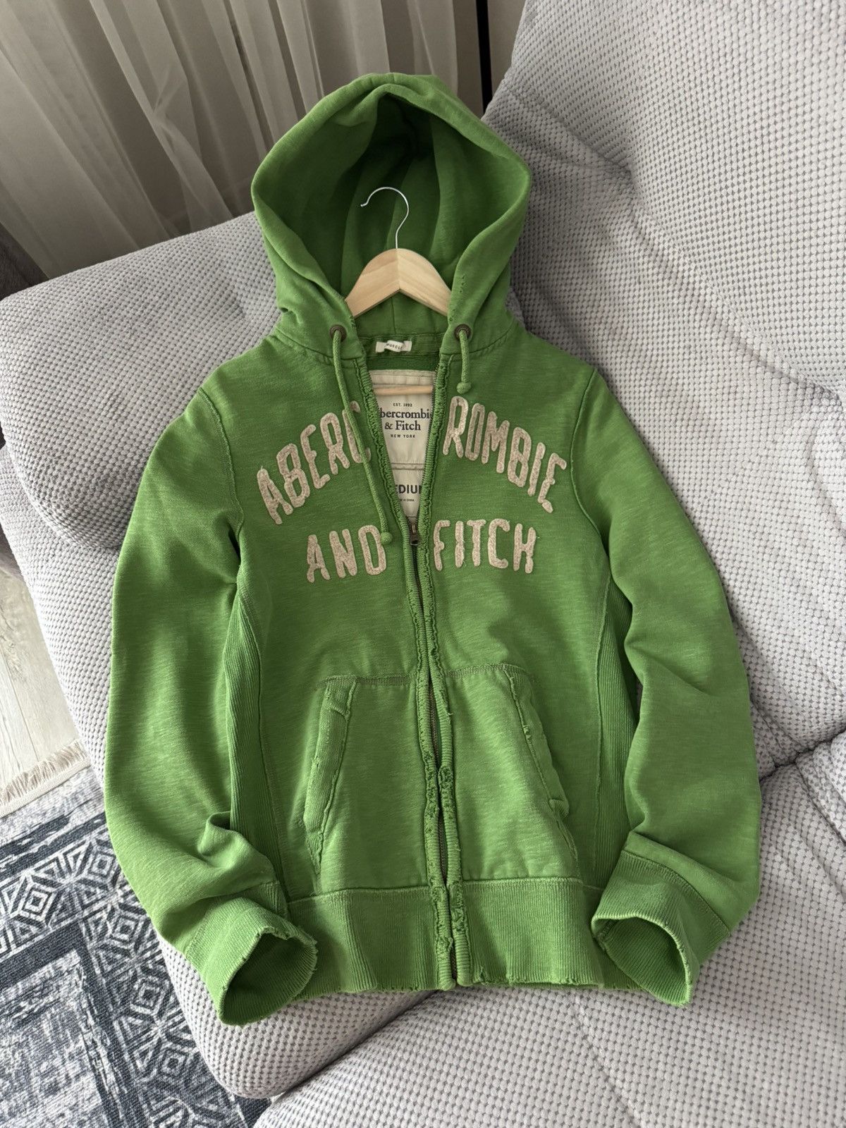 Abercrombie & Fitch Abercrombie & Fitch Y2K Distressed Green Zip