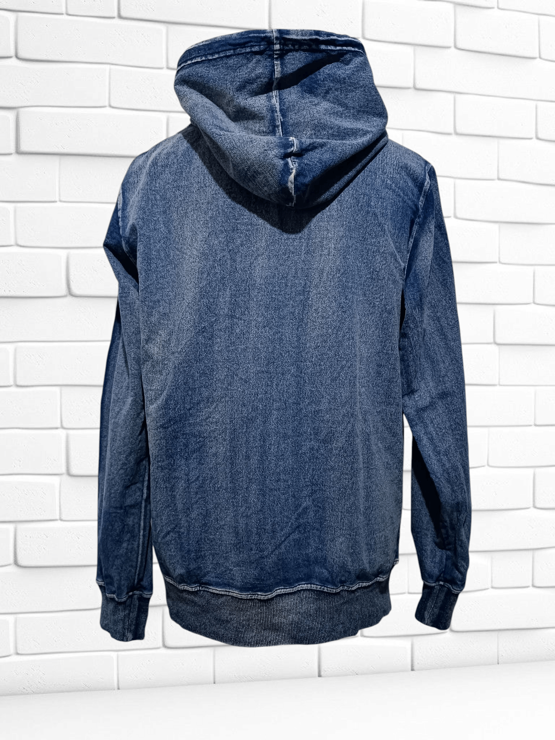 Japanese Brand Baycrest Zip-Up Hoodie with Cut Denim Stripes Size US L / EU 52-54 / 3 - 5 Thumbnail