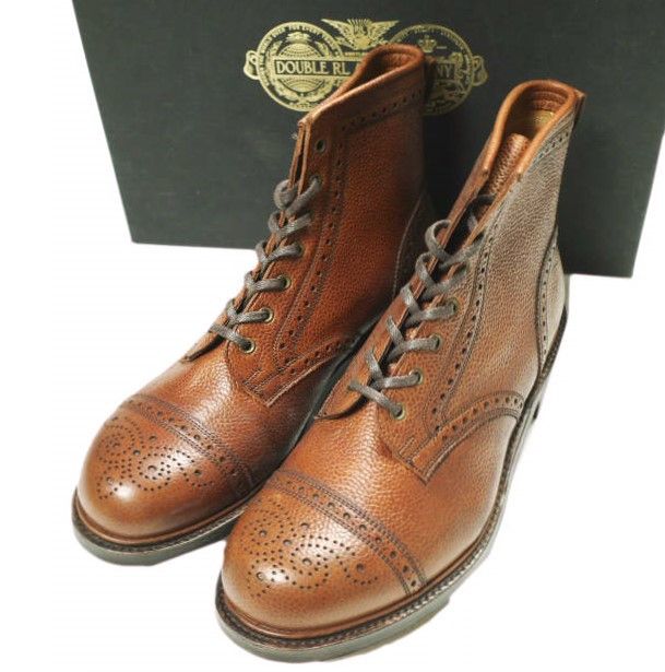 Ralph Lauren RRL BOWERY BOOTS MAHOGANY GRAIN Brogue Boots Leather Shoes 823511715001 DUTY FREE for USA