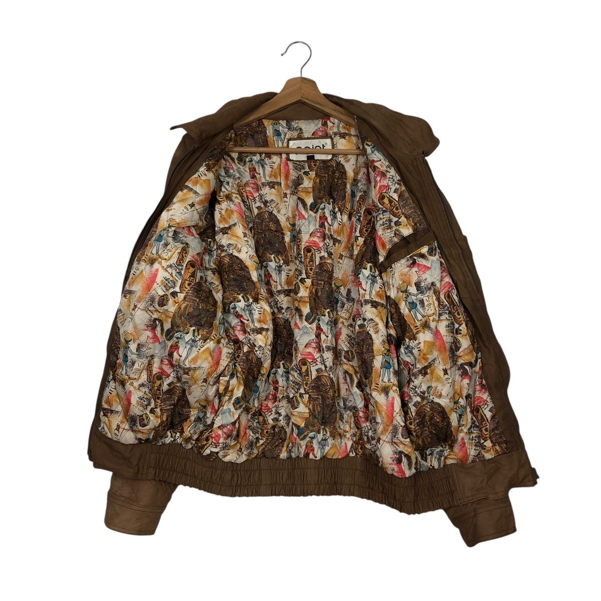 Japanese Brand 🔥VINTAGE BIKER LEATHER JACKET POINT BLANKET FULL PRINT Size US XL / EU 56 / 4 - 15 Thumbnail