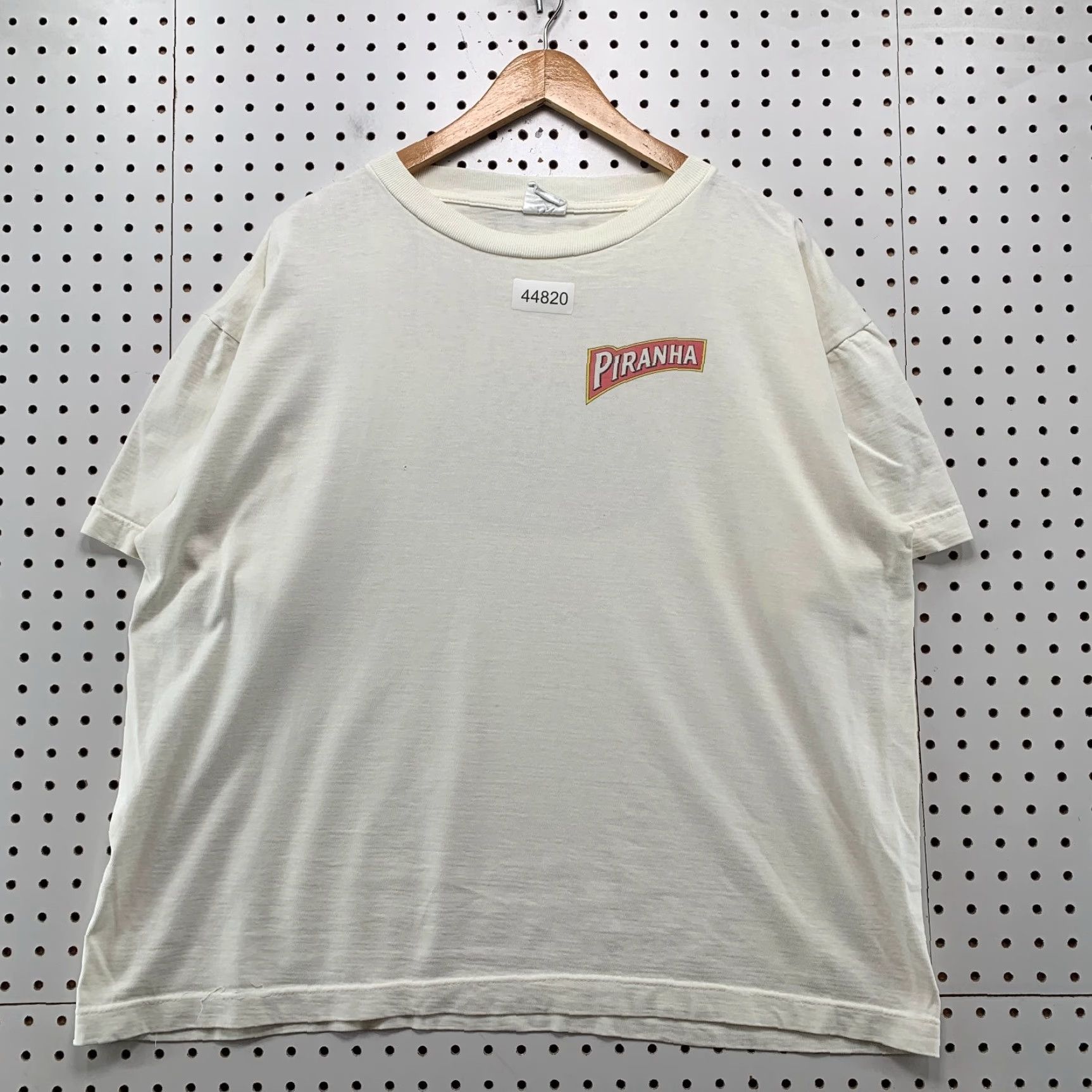 Swims VINTAGE Piranha Swim Team Shirt Mens XL White Short Sleeve Made USA Size US XL / EU 56 / 4 - 2 Thumbnail