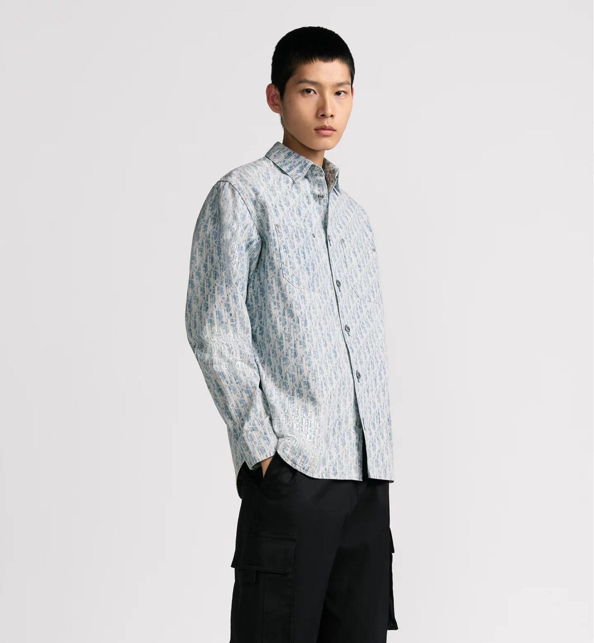 Dior 🔥2400$ Dior Oblique Kasuri Monogram Cotton Denim Overshirt Size US M / EU 48-50 / 2 - 21 Thumbnail