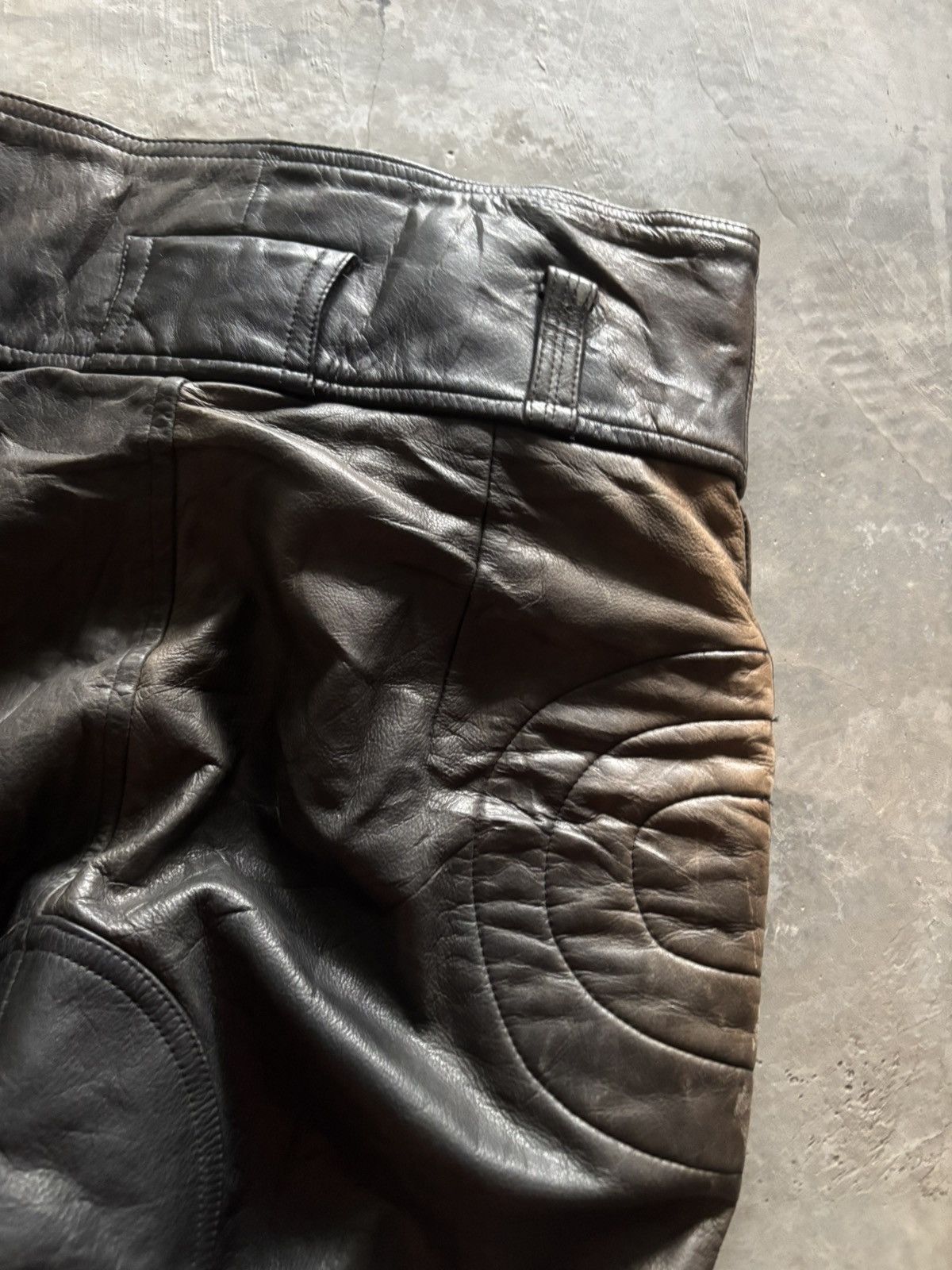 Japanese Brand KOMINE LEATHER PANT MOTORSPORT SUPER SICK FADED PATINA Size US 32 / EU 48 - 17 Thumbnail