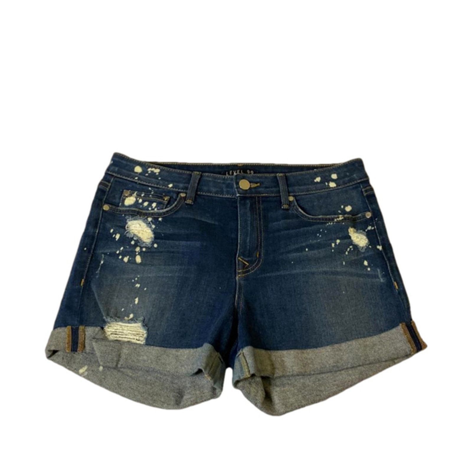 Other Y2K Distressed Cuffed Denim Shorts Blue LEVEL 99 Size 28 Size 28" / US 6 / IT 42 - 2 Thumbnail