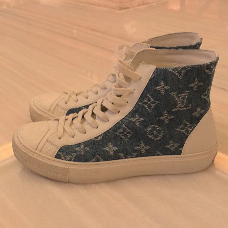 Louis Vuitton Louis Vuitton High-Top Denim Fashion Sneakers 0079 Size US 6 / EU 39 - 1 Thumbnail