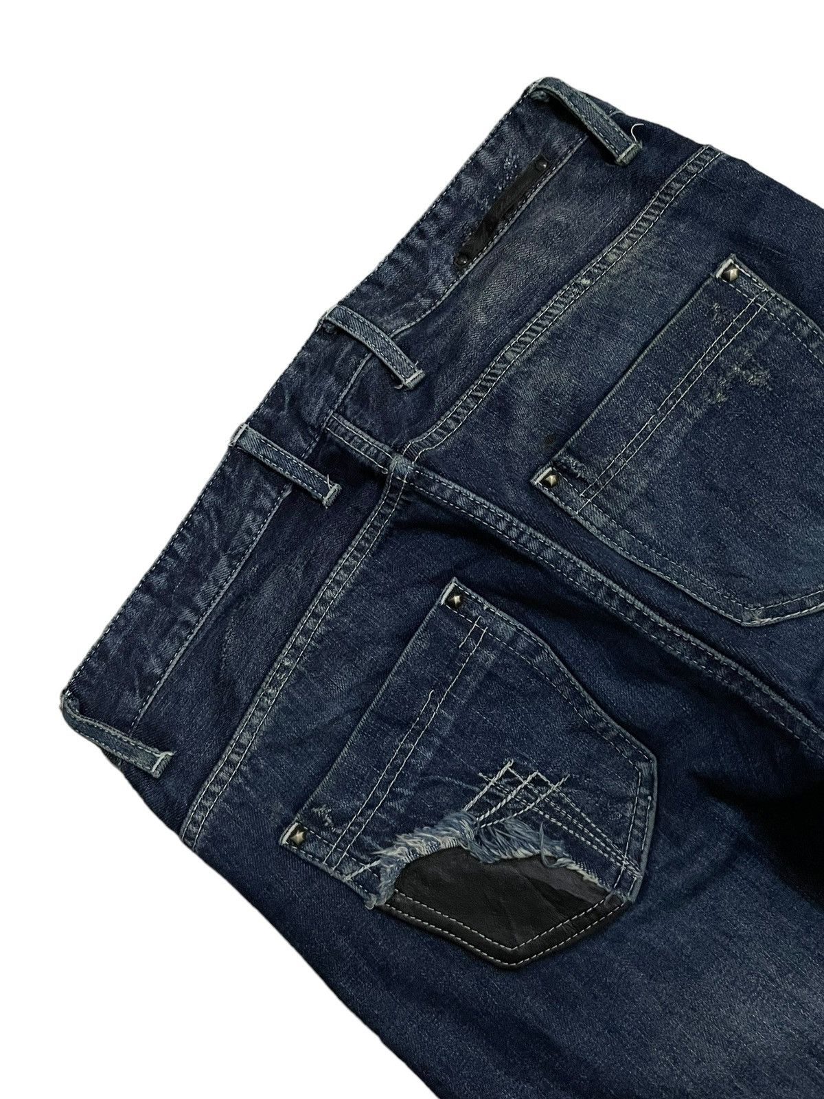 14th Addiction 14Th Addiction Sheepskin Hybrid Denim Destroy Jeans Size US 31 - 17 Thumbnail