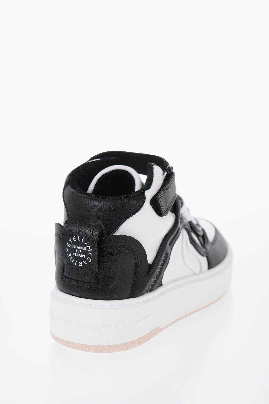 Stella McCartney og1mm0824 Leather High-Top Sneakers in Black & White Size US 8 / IT 38 - 3 Thumbnail