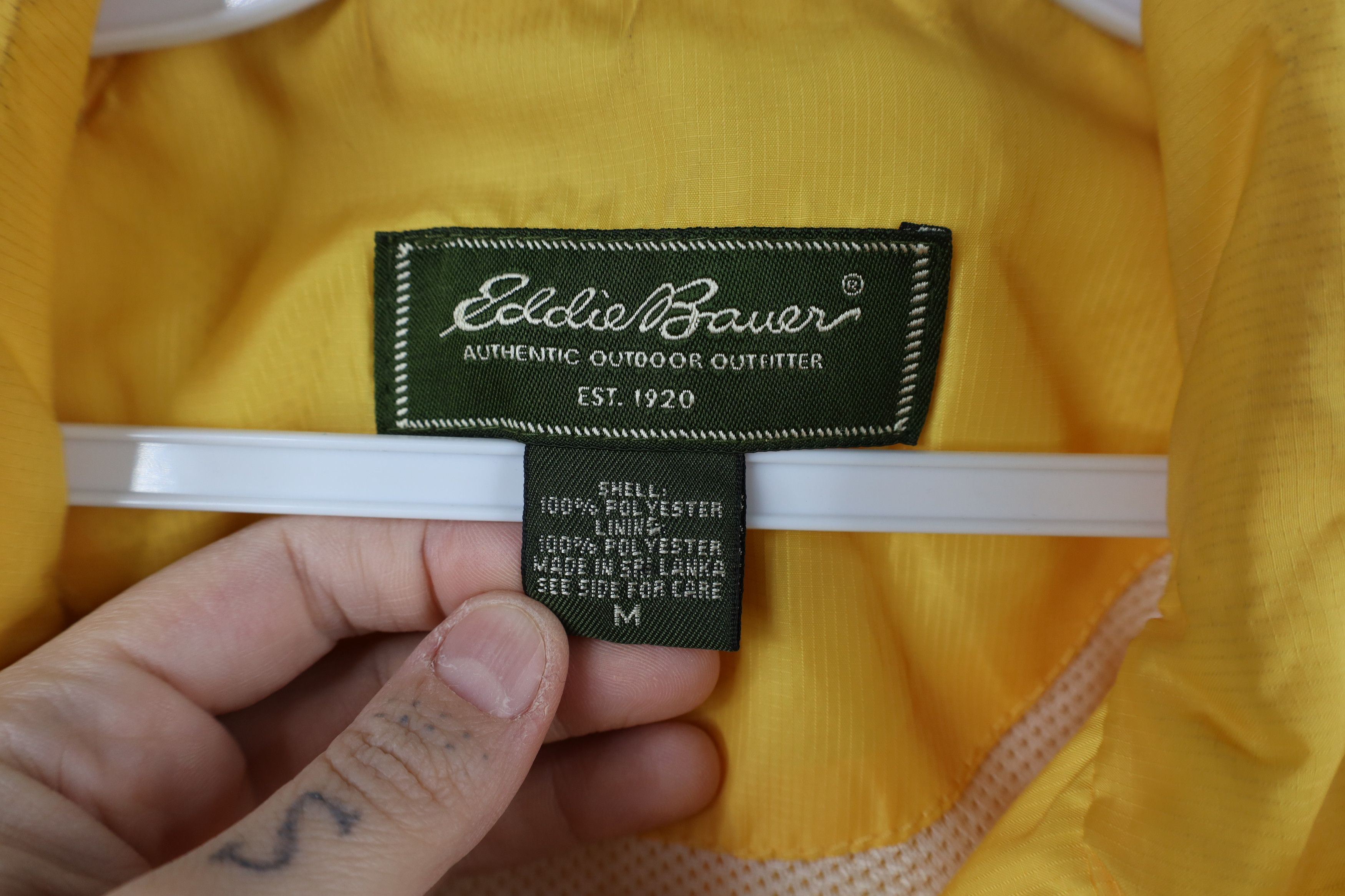 Eddie Bauer × Vintage Vintage Eddie Bauer Full Zip Windbreaker Jacket Yellow Size M / US 6-8 / IT 42-44 - 9 Thumbnail