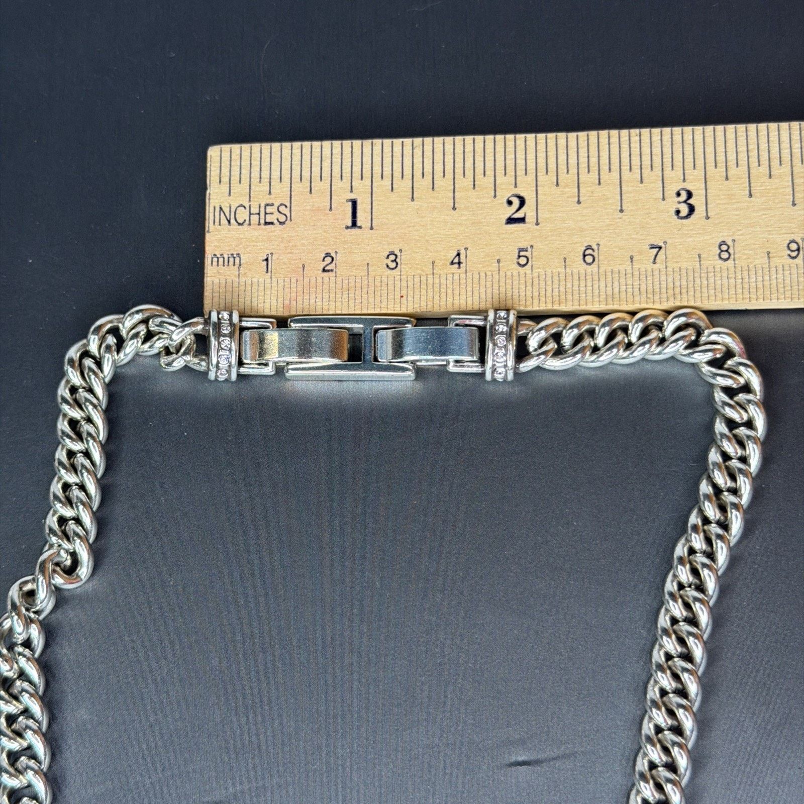 Brighton Brighton Silver Tone Chunky Chain Pave Open Heart Necklace Size ONE SIZE - 12 Thumbnail