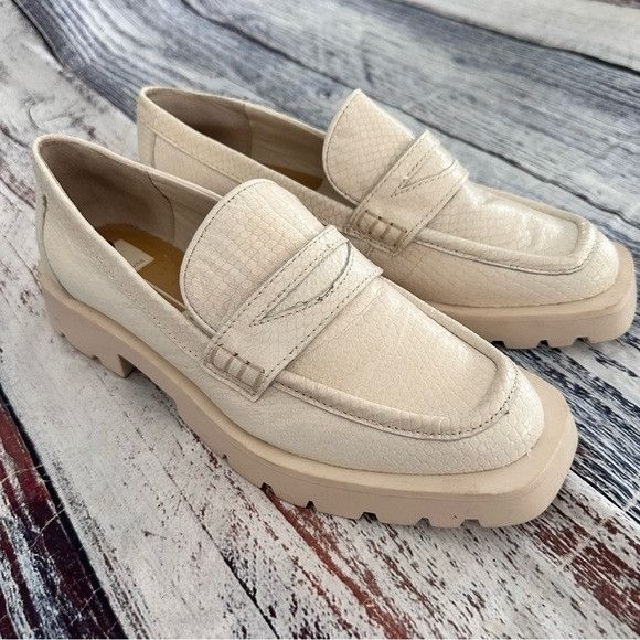 Dolce Vita Dolce Vita Elias Ivory Leather Chunky Loafers Size US 10 / IT 40 - 2 Thumbnail