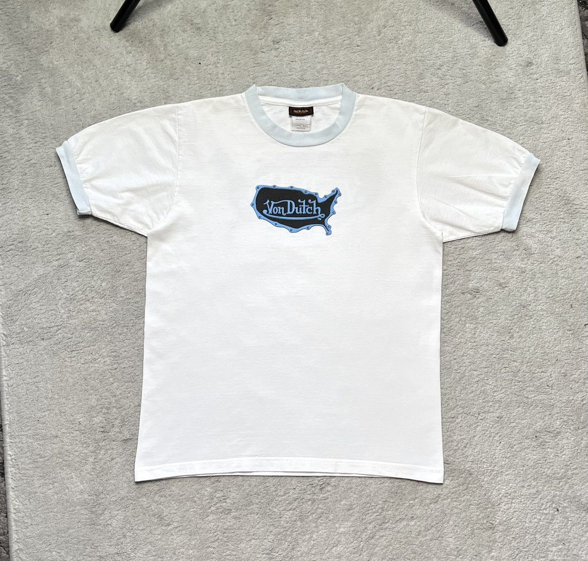 Von Dutch Vintage White T-Shirt Tee Big Print logo von dutch y2k Size M / US 6-8 / IT 42-44 - 2 Thumbnail