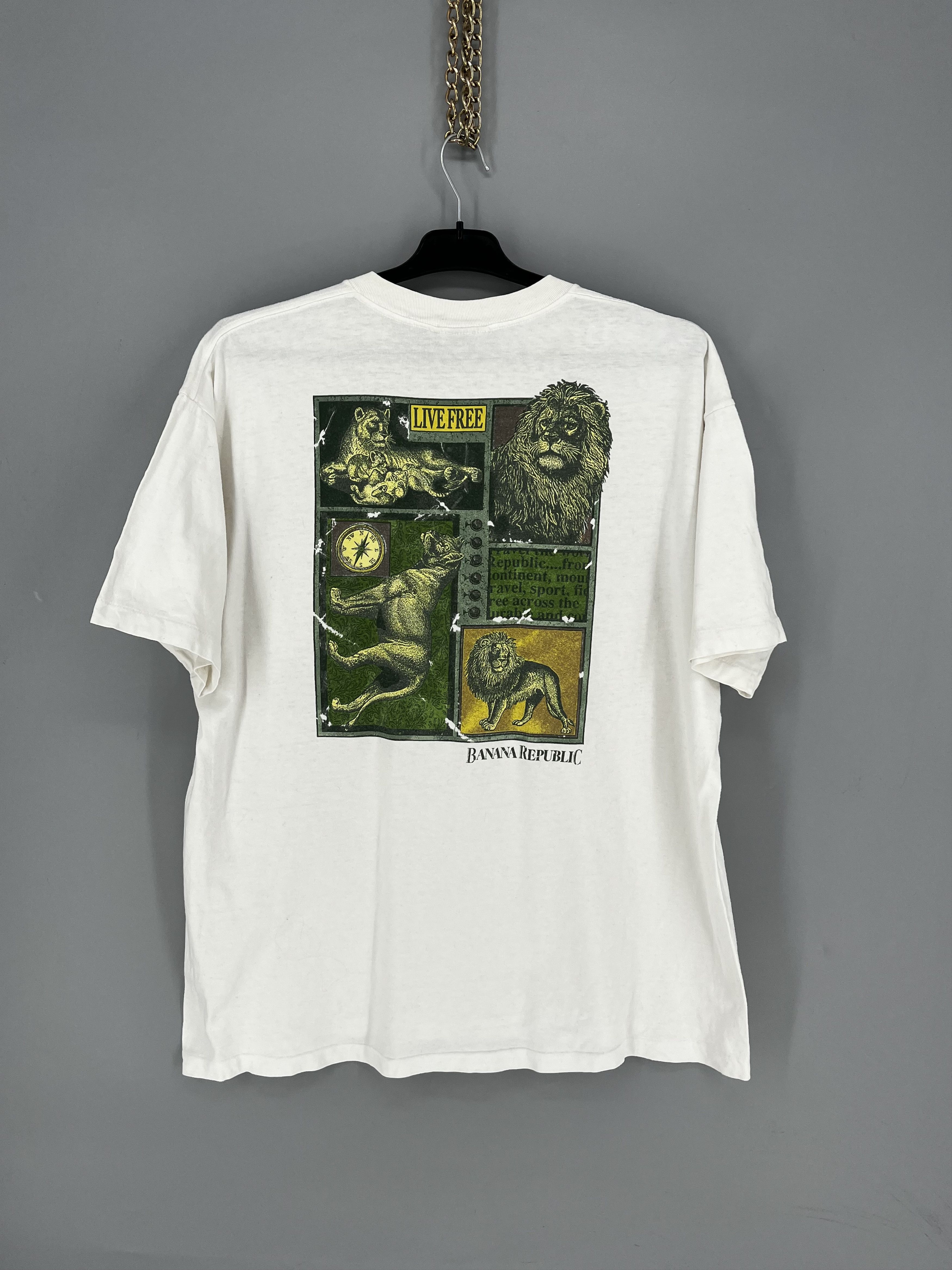 Banana Republic Vintage 1990s Banana Republic Safari Travel Graphic T-shirt Size US XL / EU 56 / 4 - 1 Thumbnail
