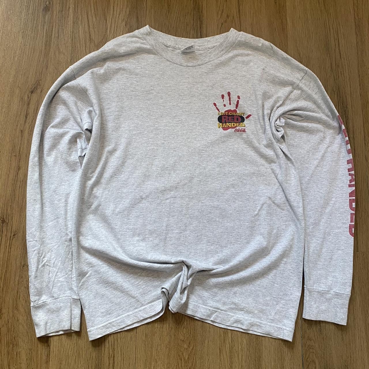Coca Cola Singe stitch Grey long sleeve shirt with red graphics Size US XL / EU 56 / 4 - 1 Thumbnail