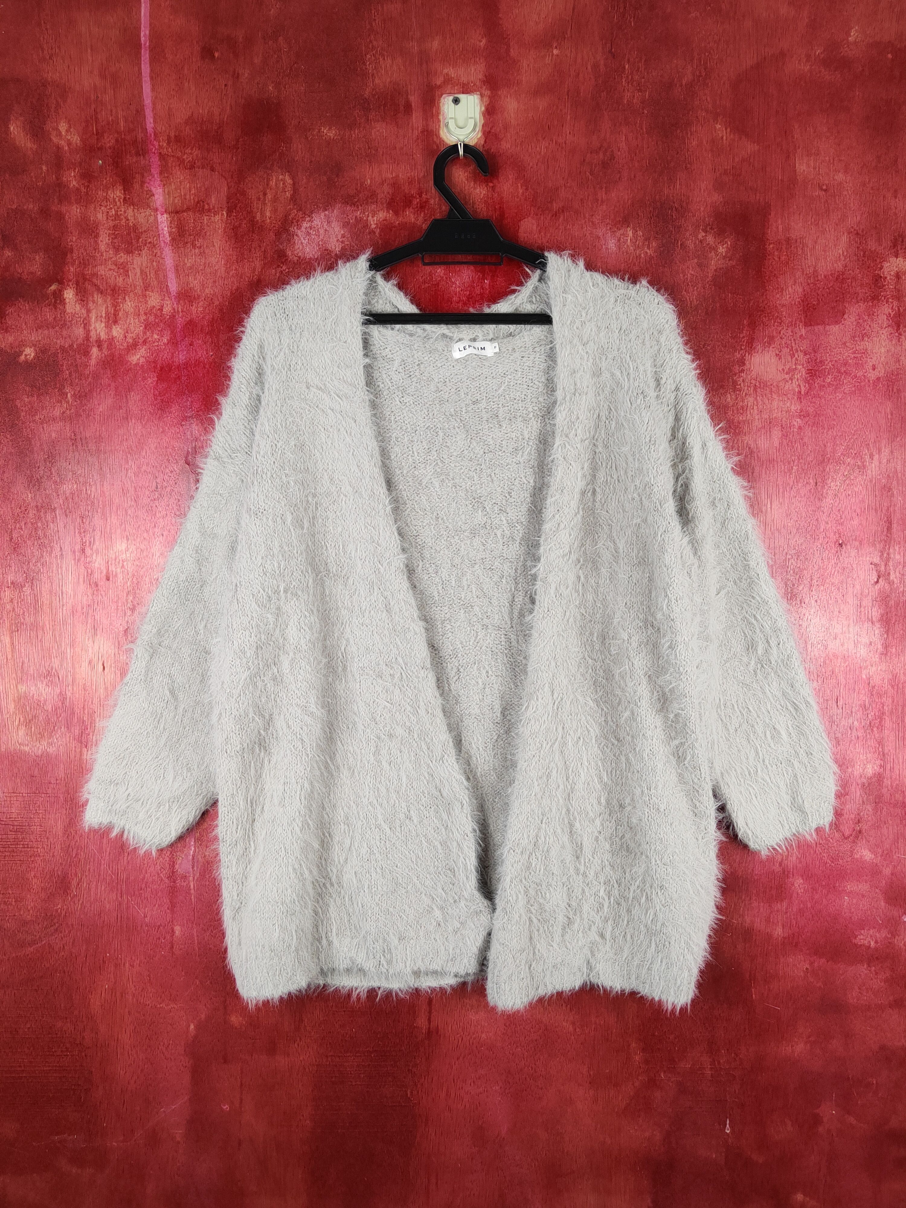 Vintage Lepsim Gray Shag Shaggy Fur Mohair Knitwear Cardigan #S1942 Size M / US 6-8 / IT 42-44 - 1 Thumbnail