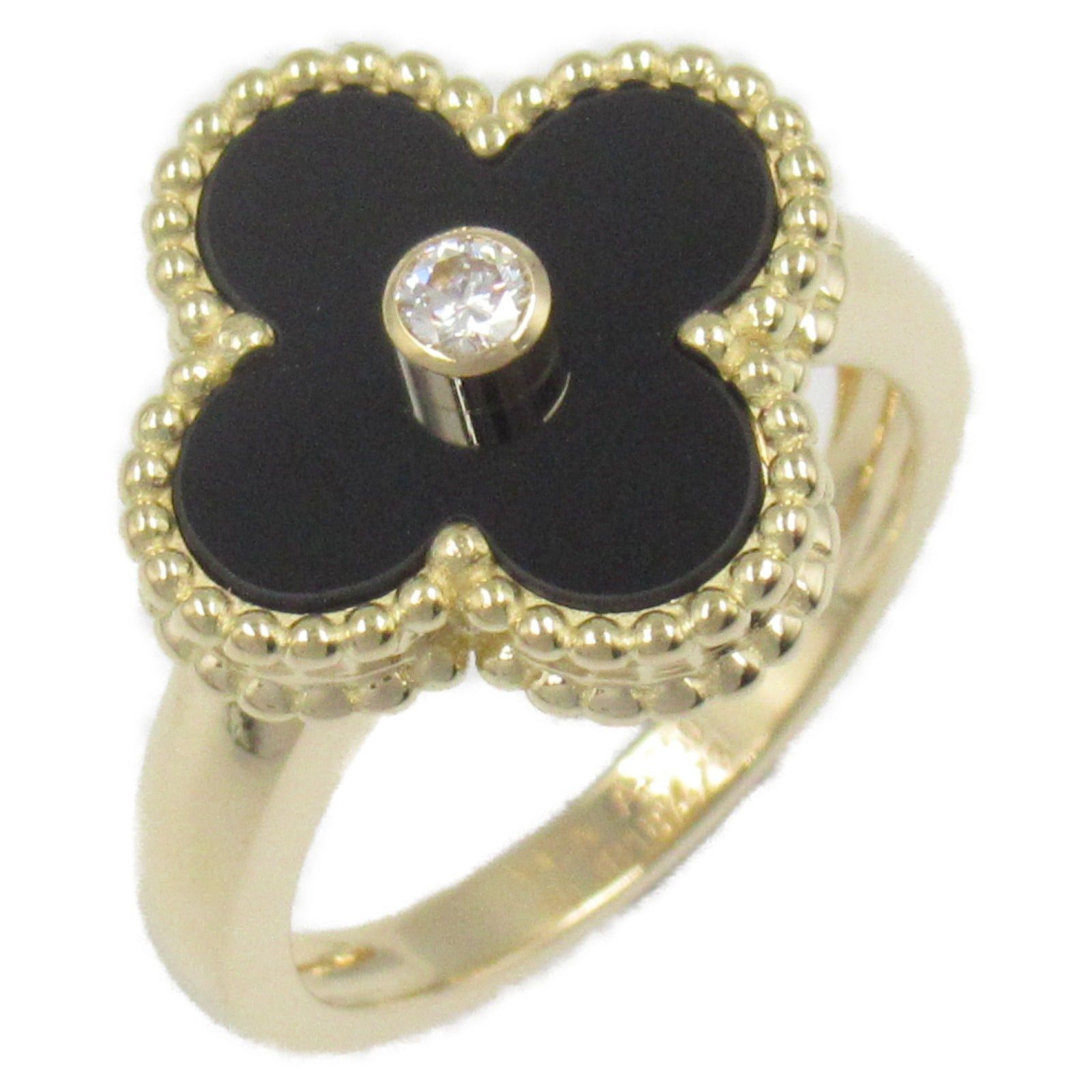 Van Cleef & Arpels Van Cleef Arpels Alhambra Ring Onyx K18 (Yellow Gold) Diamond Clear Black Size ONE SIZE - 1 Thumbnail