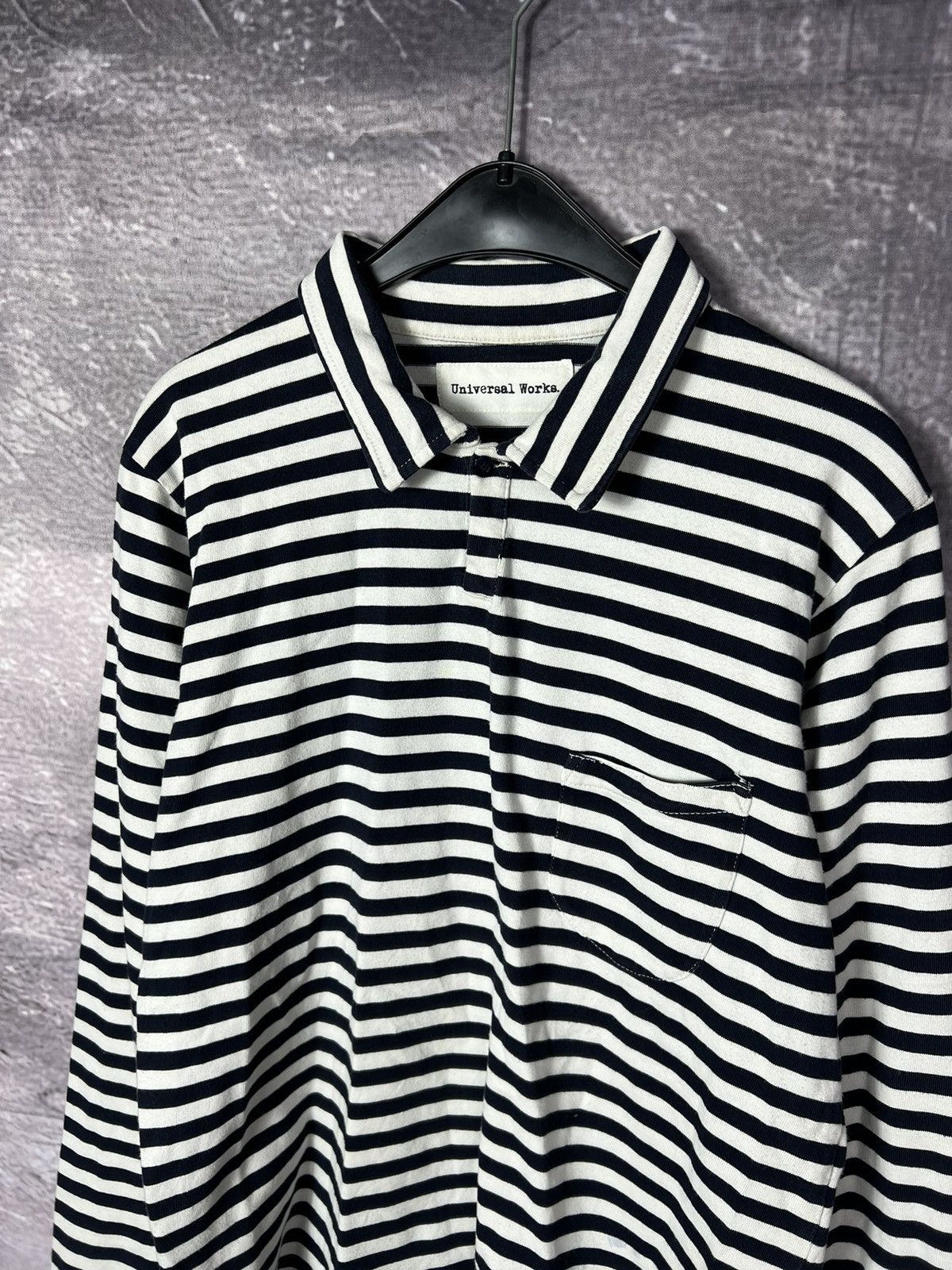 Universal Works Universal Works Stripped Pocket Longsleeve Polo Shirt Size US S / EU 44-46 / 1 - 3 Thumbnail