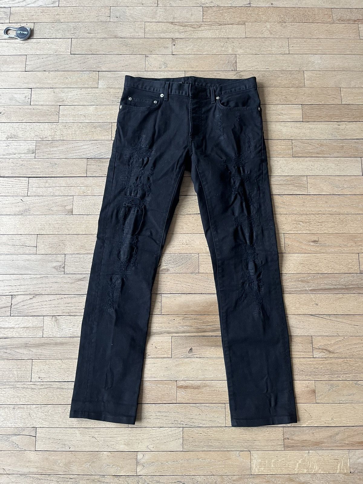 image of Christian Dior Monsieur x Dior Black Distressed Jeans, Men's (Size 30)