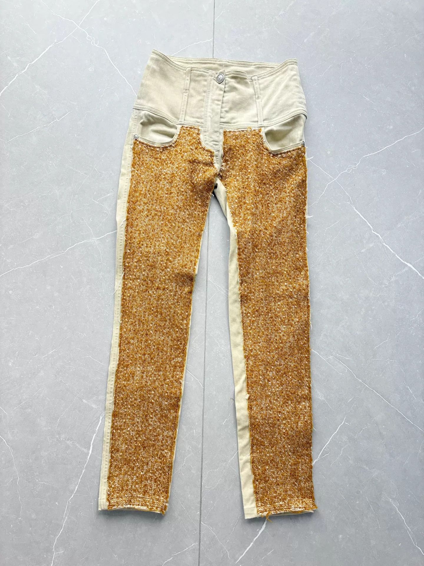 Chanel Chanel Color Blocked Gold Tweed Casual Pants Size 34 Size 25" / US 0 / IT 36 - 1 Thumbnail