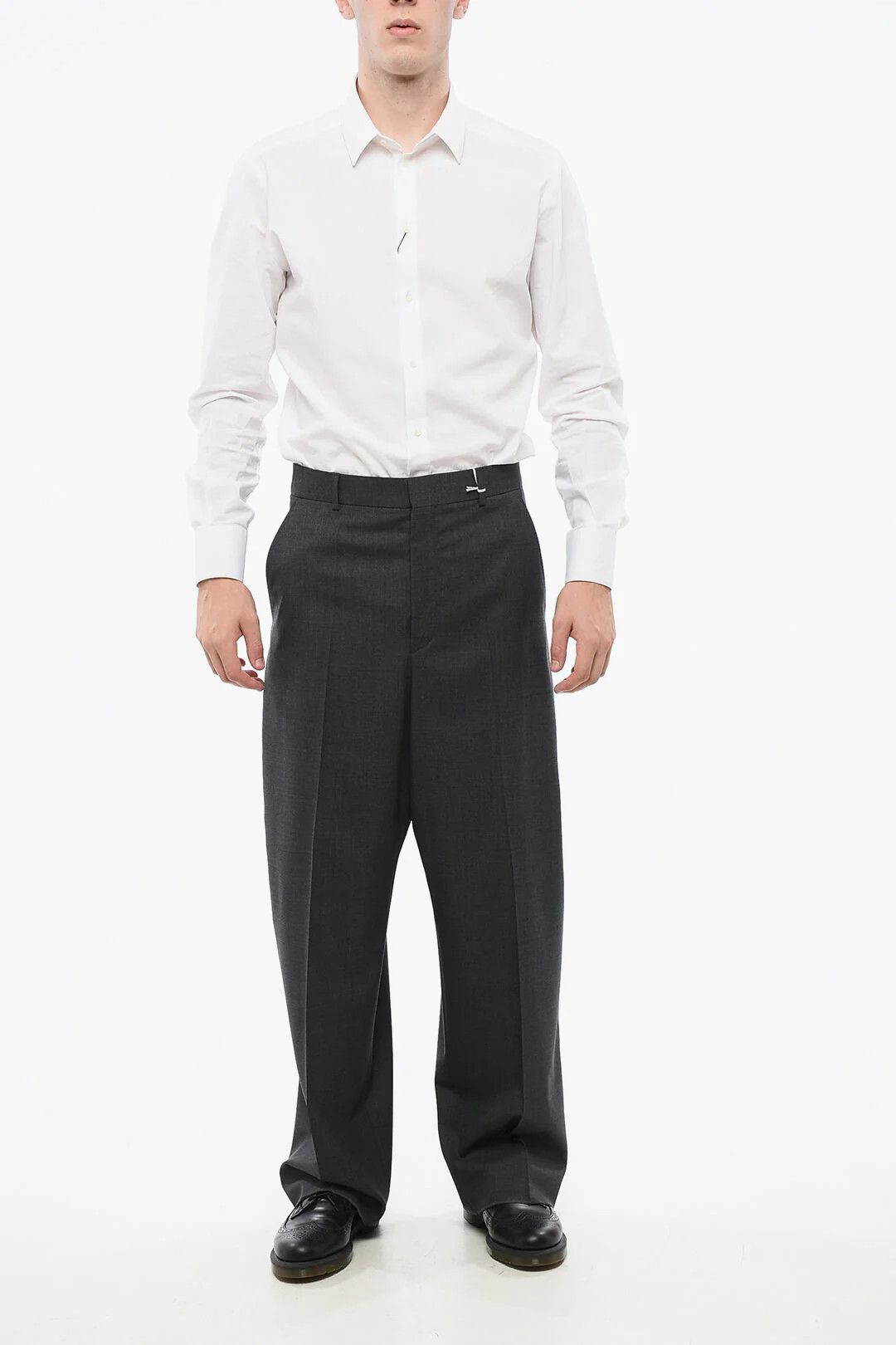 Valentino og1mm0426 Virgin Wool Straight-Leg Pant in Grey Size US 32 / EU 48 - 4 Thumbnail