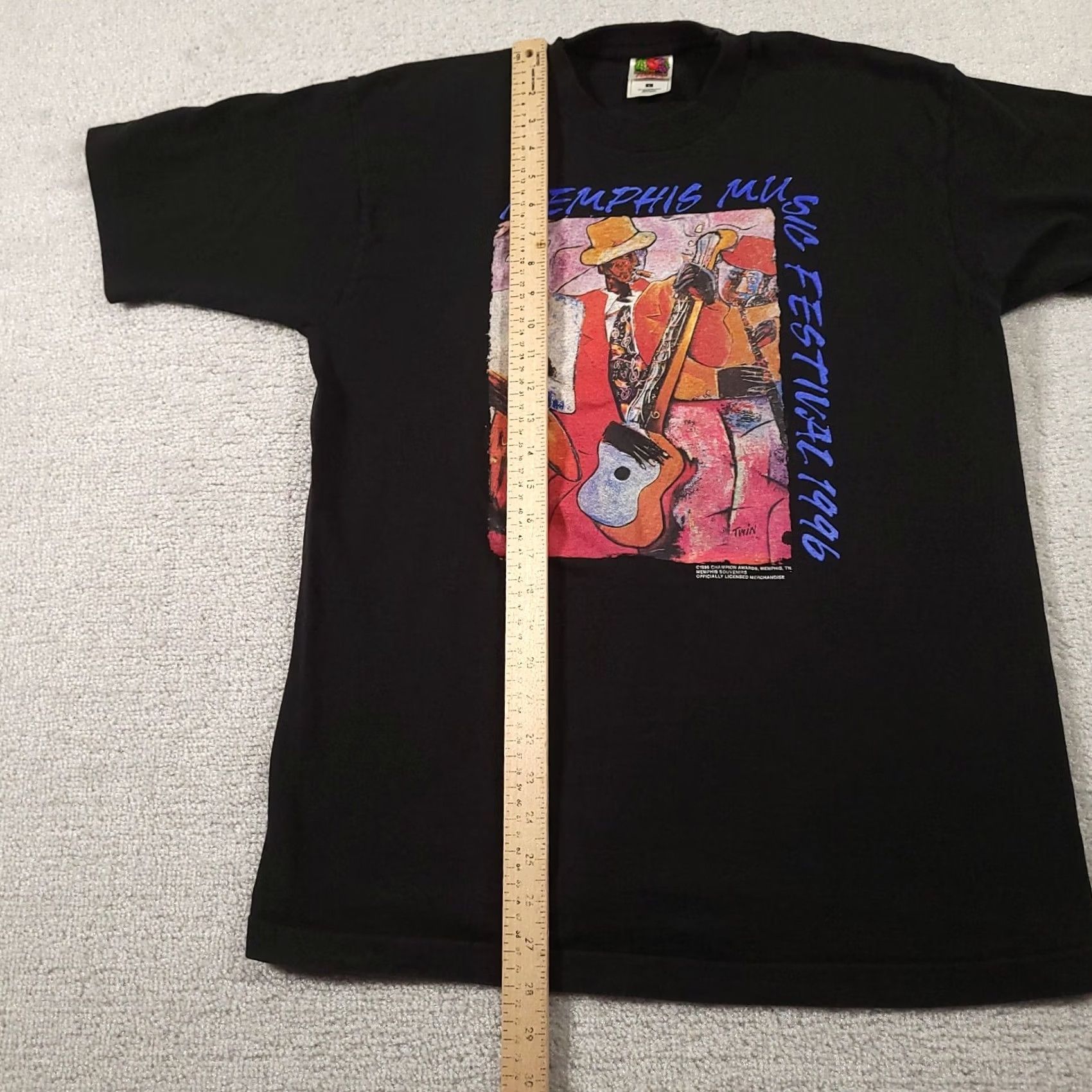 Fruit Of The Loom VINTAGE Memphis Music Festival Shirt Black L Rock N Roll Beale Street Mens Shirt Size US L / EU 52-54 / 3 - 5 Thumbnail