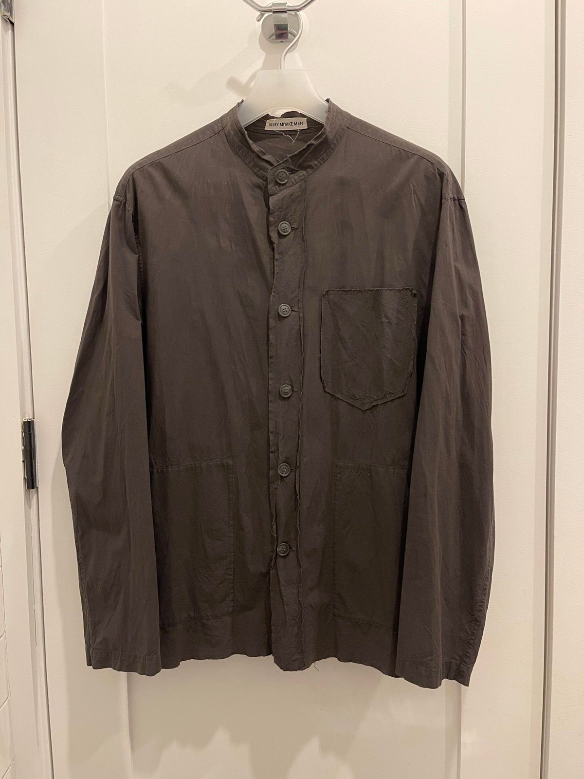 Issey Miyake Last Drop Vintage Raw Edge Stand Collar Overshirt Size US L / EU 52-54 / 3 - 1 Preview