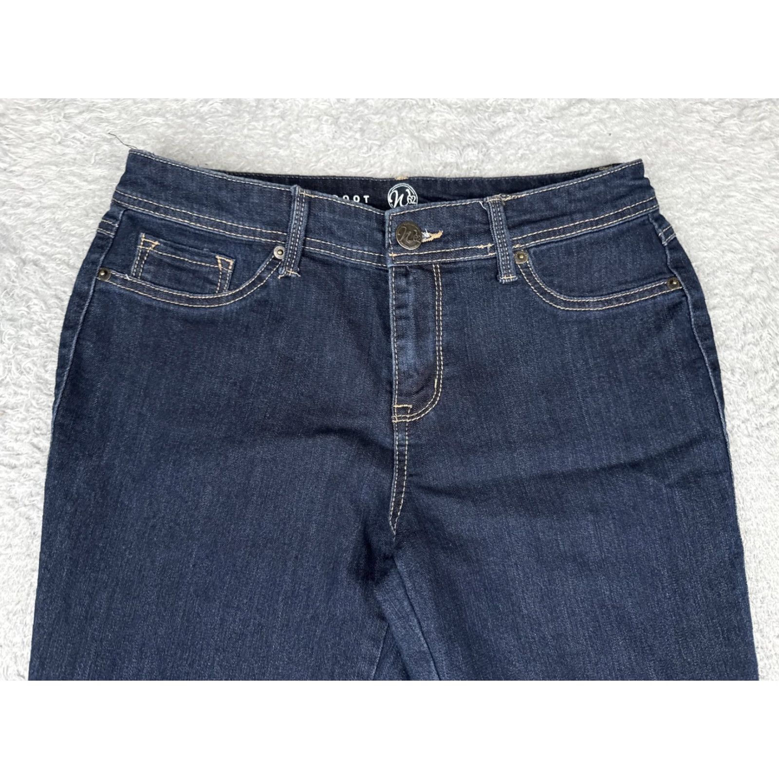 Vintage N62 Signature Fit Bootcut Jeans Womens 6 Blue Dark Wash Mid Rise Stretch 28x31 Size 28" / US 6 / IT 42 - 4 Thumbnail