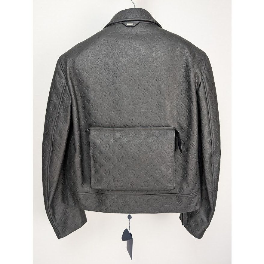 Louis Vuitton o1rshd1 Monogram Embossed Utility Black Leather Jacket Black Size US M / EU 48-50 / 2 - 12 Thumbnail