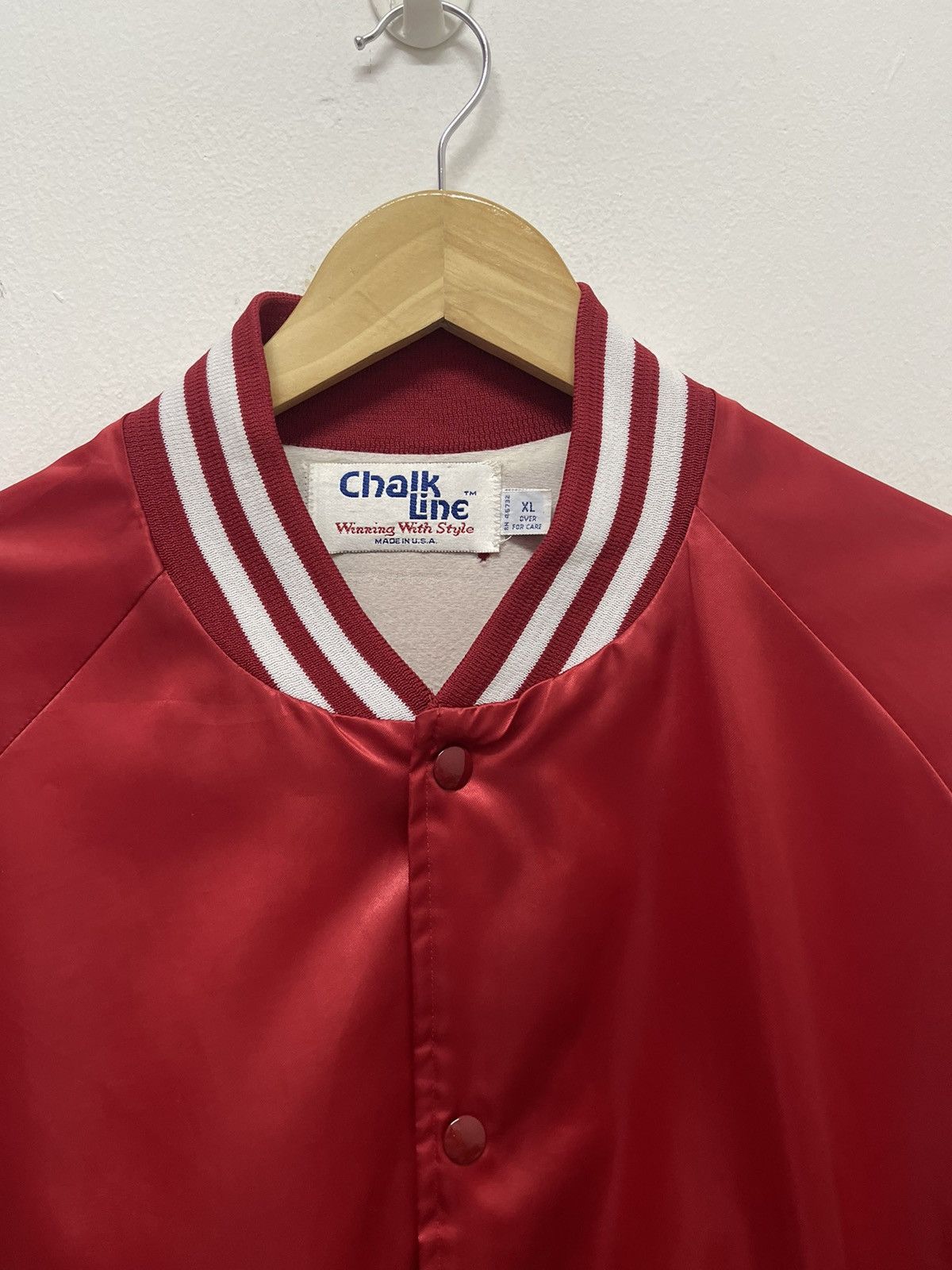 Vintage Vintage INDIANA HOOSIER SATIN VARSITY Chalk Line Size US XL / EU 56 / 4 - 3 Thumbnail