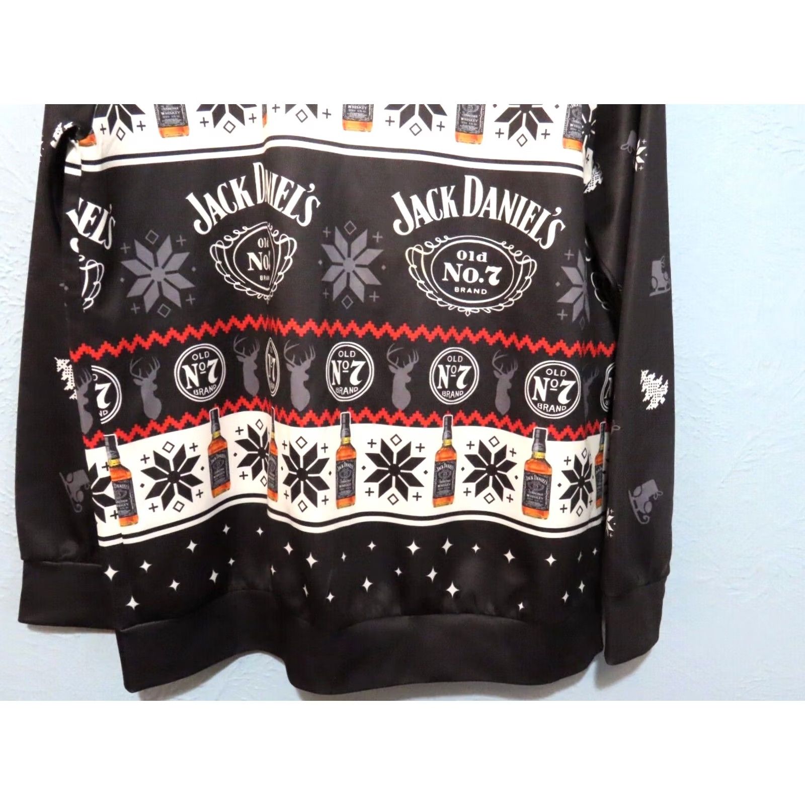 Vintage Jack Daniels Old No. 7 Shirt Christmas Mens Large Long Sleeve Graphic Print Crew Neck Black Size US L / EU 52-54 / 3 - 2 Thumbnail