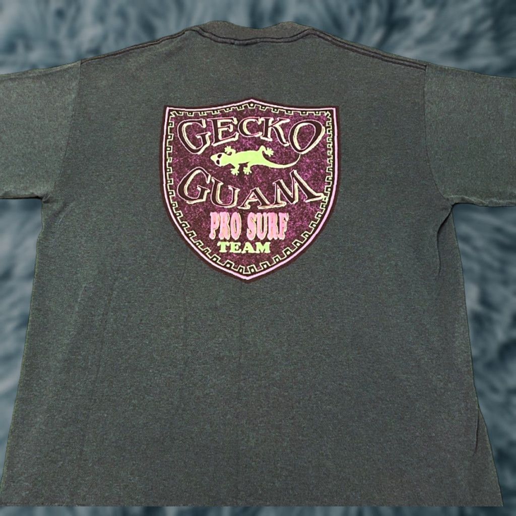 Vintage VINTAGE Gecko Hawaii Pro Surf Team GUAM Graphic VTG Shirt Mens Large 90s Surf Hawaii Beach USA Green Short Sleeve T-Shirt Size US L / EU 52-54 / 3 - 1 Thumbnail