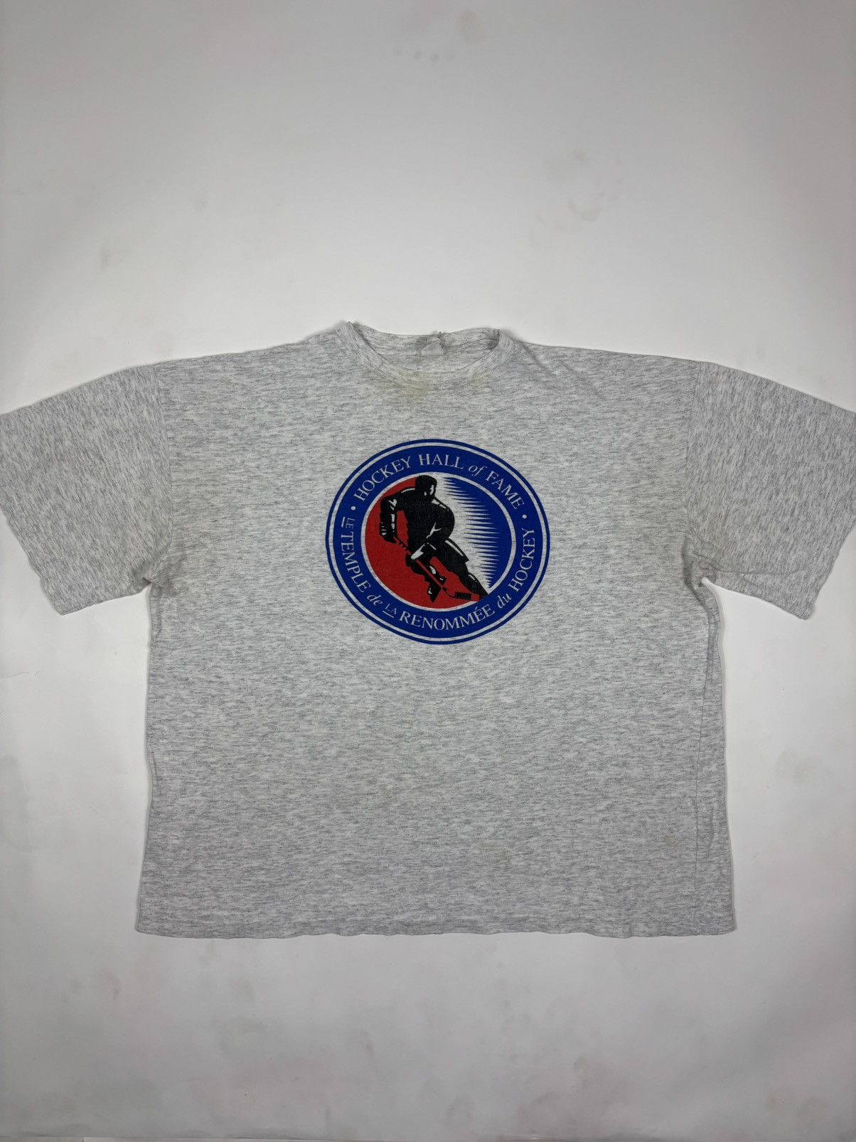 Vintage Vintage 1990s Grey Hockey Hall of Fame Tee Size US XL / EU 56 / 4 - 2 Thumbnail
