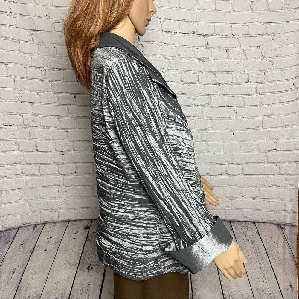 Other Cachet Crinkled Wrap Silver Jacket Size 14W Size XL / US 12-14 / IT 48-50 - 7 Thumbnail