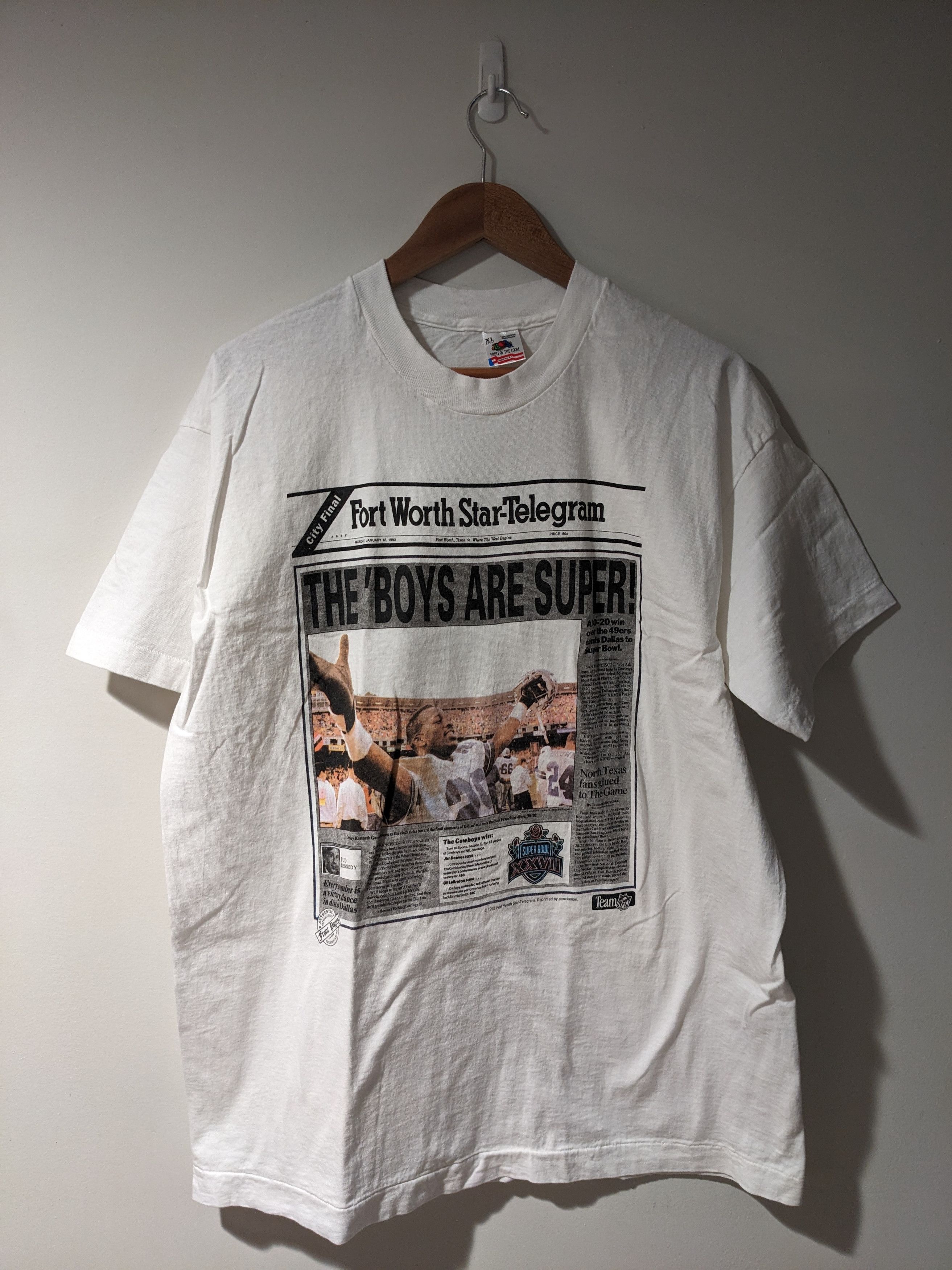 NFL Vintage 1993 Superbowl NFL Football Dallas Cowboys T-Shirt Size US XL / EU 56 / 4 - 1 Thumbnail
