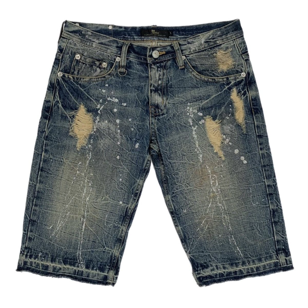 image of Midas Distressed Denim Shorts in Blue, Men's (Size 30)