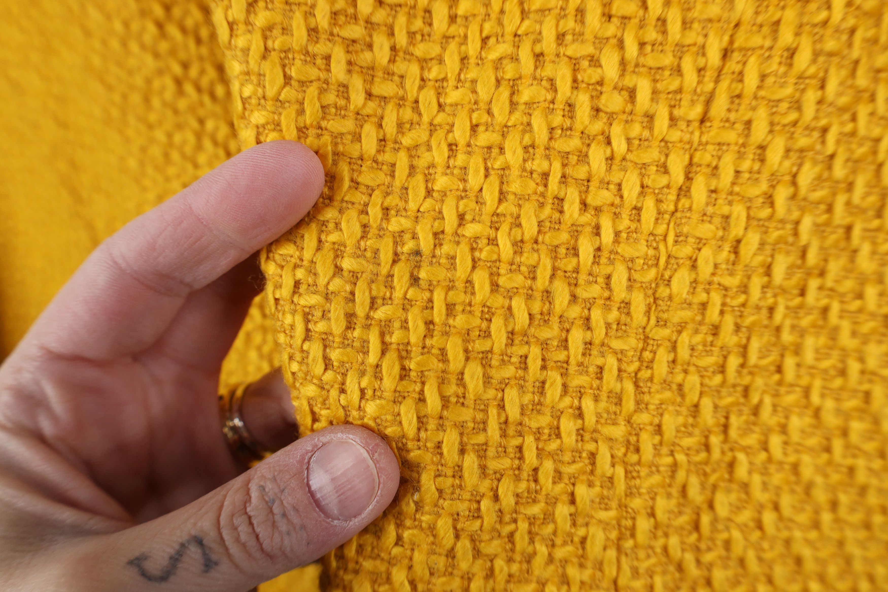 Vintage Vintage 90s Streetwear Weave Suit Coat Blazer Jacket Yellow Size XL / US 12-14 / IT 48-50 - 9 Thumbnail