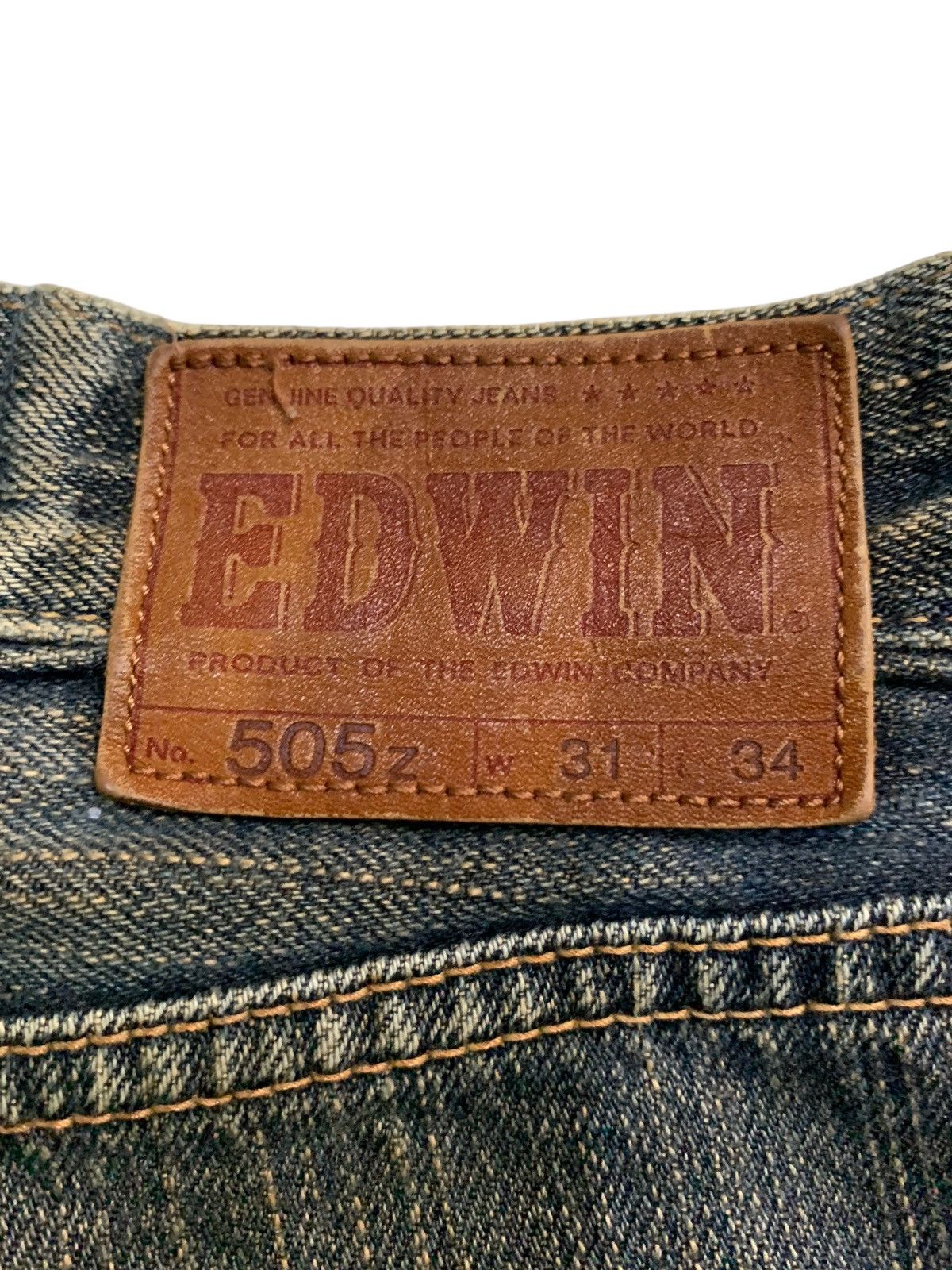 Edwin VINTAGE EDWIN 505z SELVEDGE RUSTY JAPANESE DISTRESSED DENIM Size US 31 - 11 Thumbnail