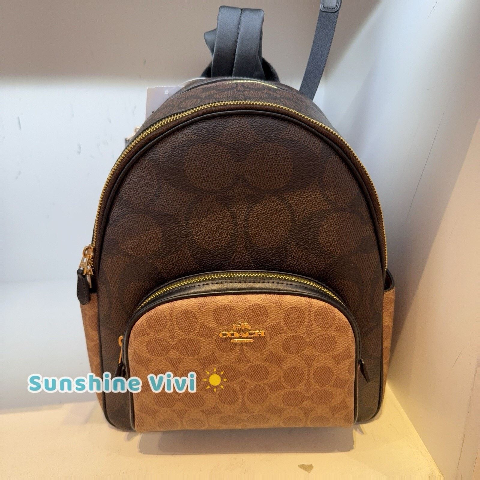 Coach NWT Coach Court Backpack CZ771 Gold/Walnut/Tan Size ONE SIZE - 1 Thumbnail