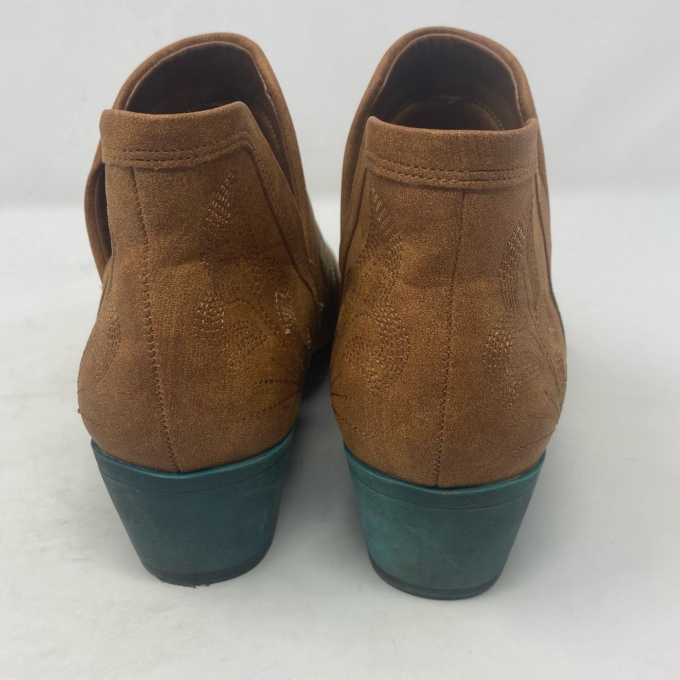 Other Jolimall Cognac Brown Faux Leather with Teal Heels Western 9 Size US 9 / IT 39 - 6 Thumbnail