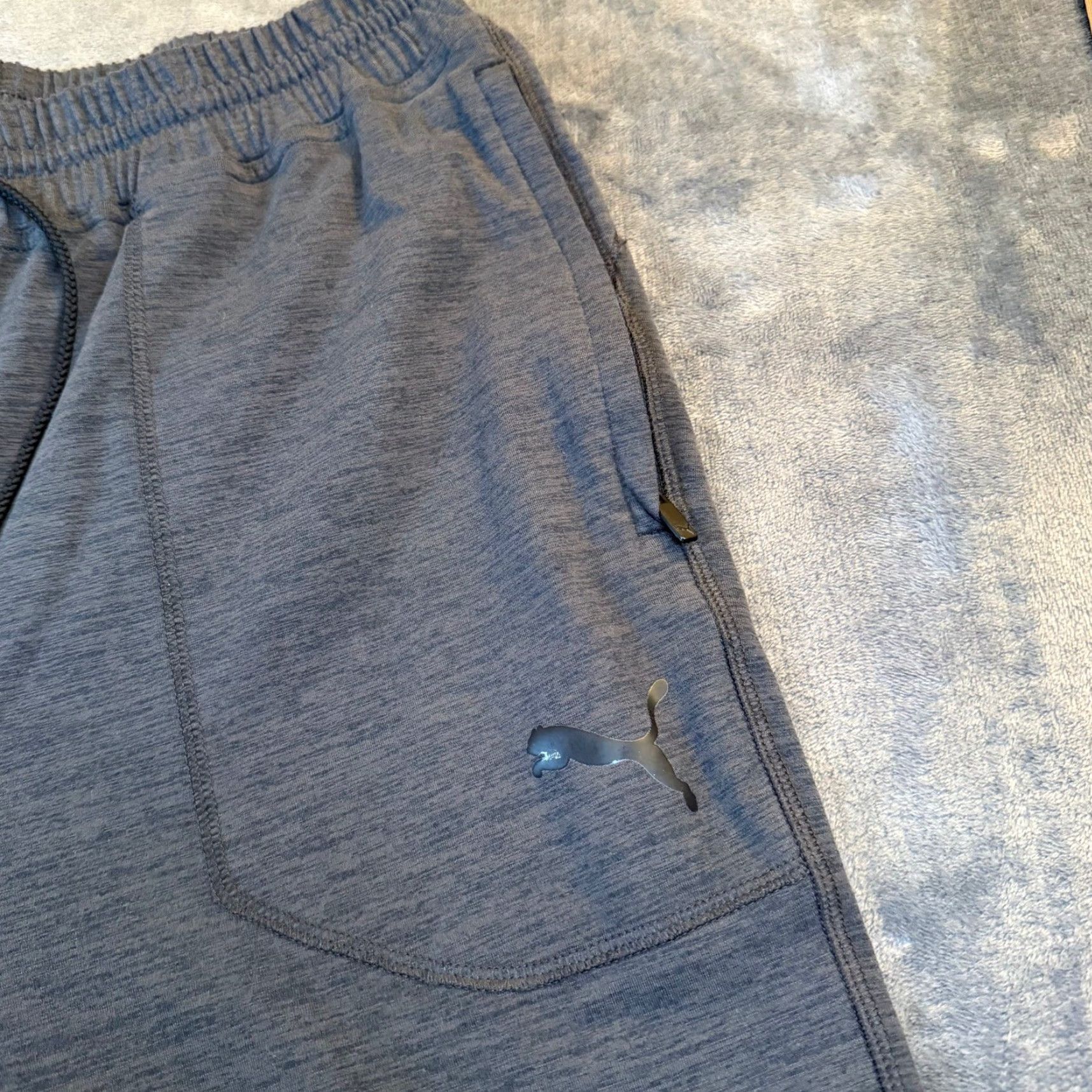 Puma PUMA Cloudspun Mens XL Training Pants Gray Heather Joggers Zipper Pockets Size US 36 / EU 52 - 5 Thumbnail