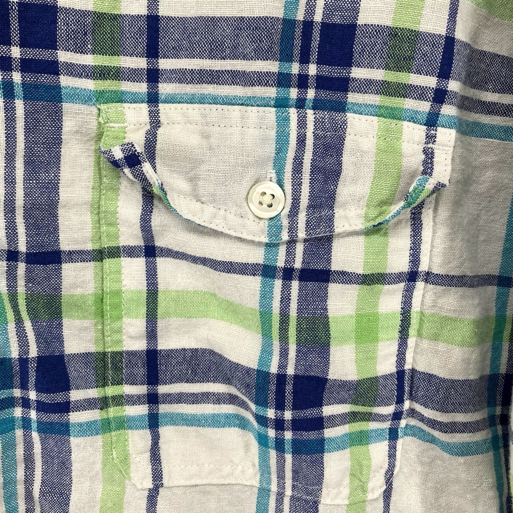 Express Express Linen Shirt Mens Plaid Button-Up Colorful Breathable Casual Workwear Shirt L Size US L / EU 52-54 / 3 - 6 Thumbnail