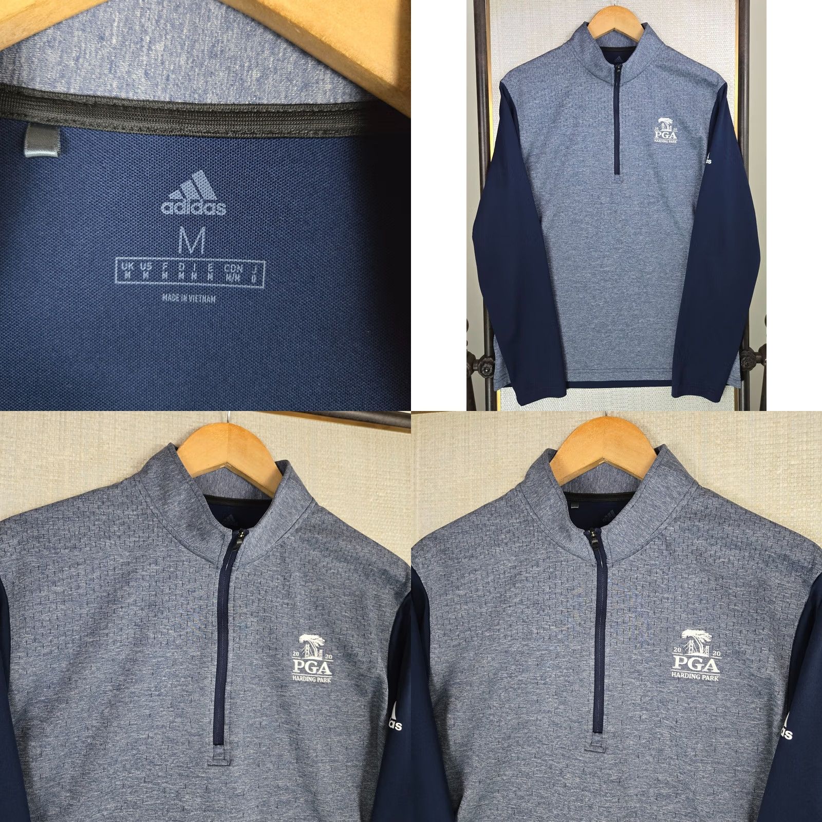 Adidas ADIDAS Mens 1/4 Zip Pullover San Fran Park Golf Blue Size US M / EU 48-50 / 2 - 8 Thumbnail