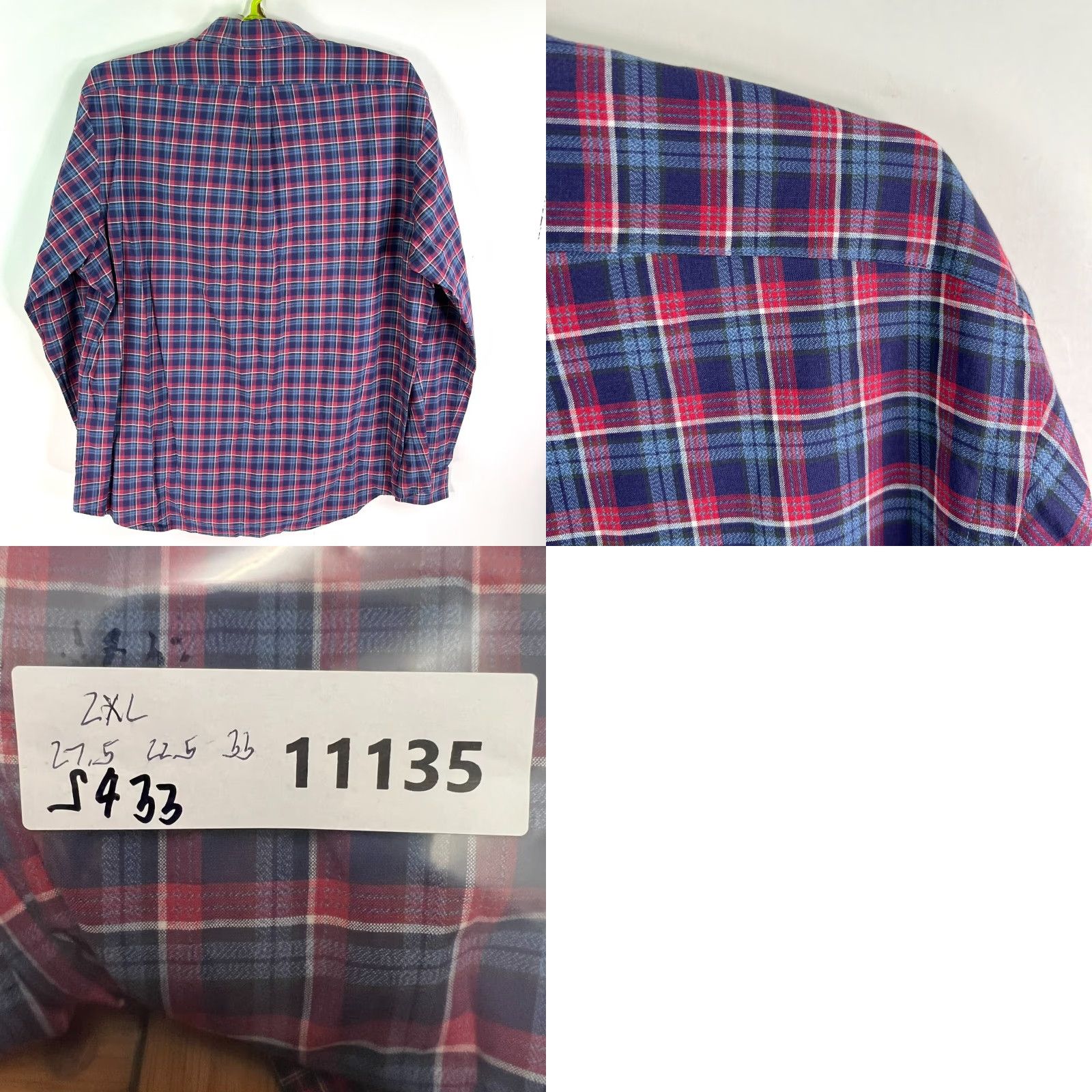 Ralph Lauren Ralph Lauren Button-Up Shirt Mens 2XL Blue Red Check Long Sleeve Regular Fit Classic Casual Size US XXL / EU 58 / 5 - 8 Thumbnail